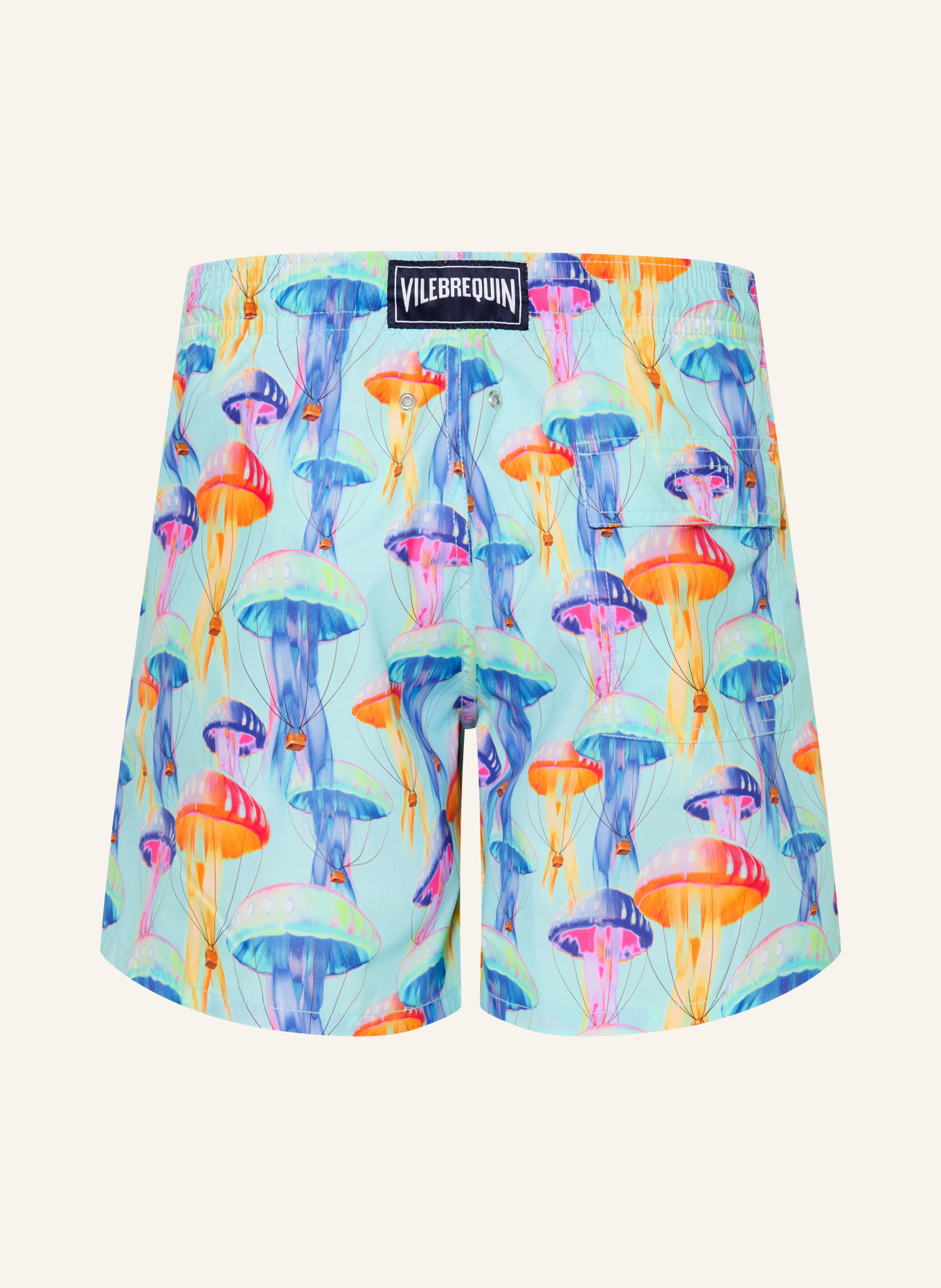 VILEBREQUIN MOOREA Swim Shorts: LIGHT BLUE / ORANGE / BLUE