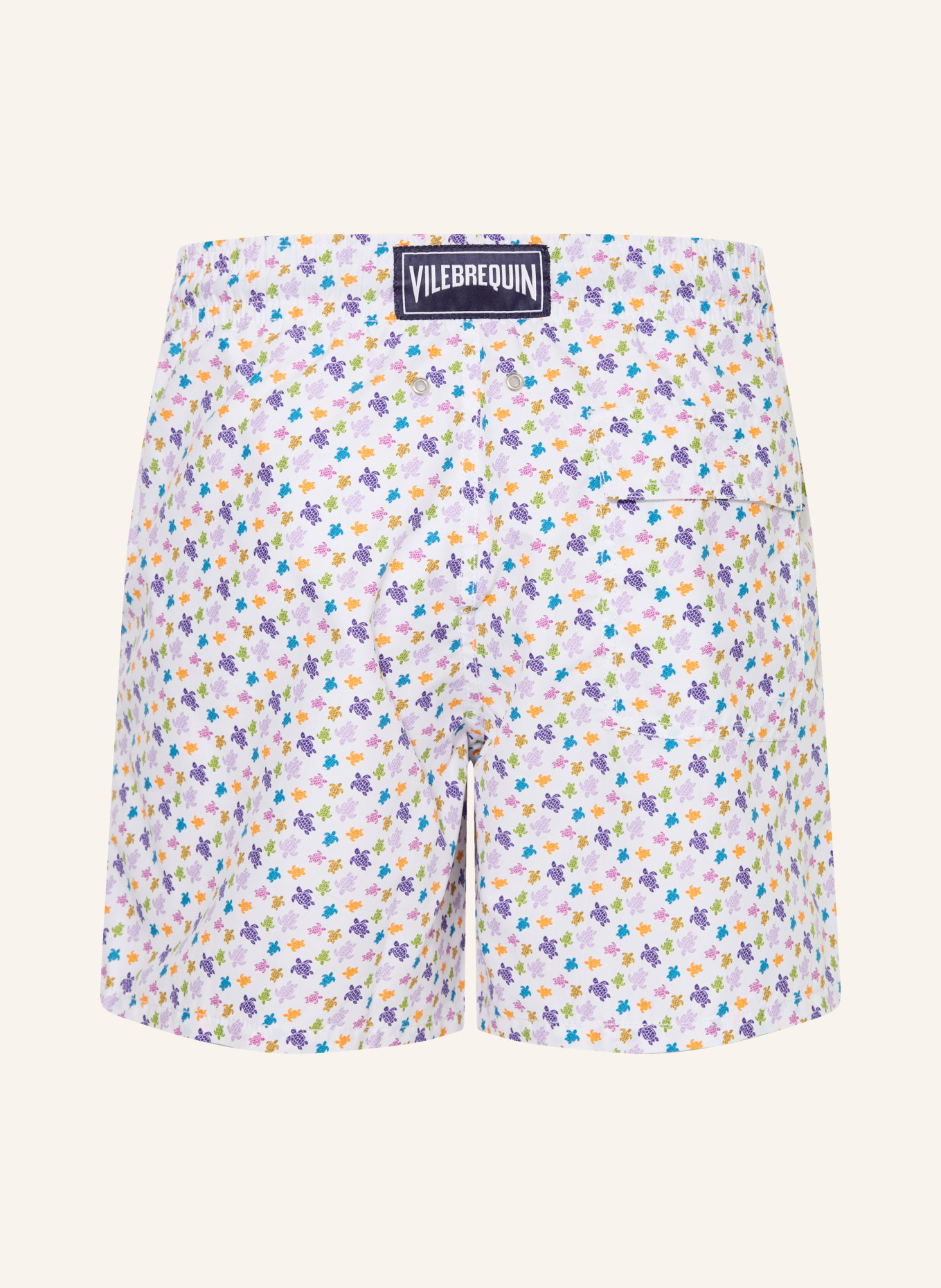 VILEBREQUIN MOOREA Swim Shorts: WHITE / ORANGE / BLUE