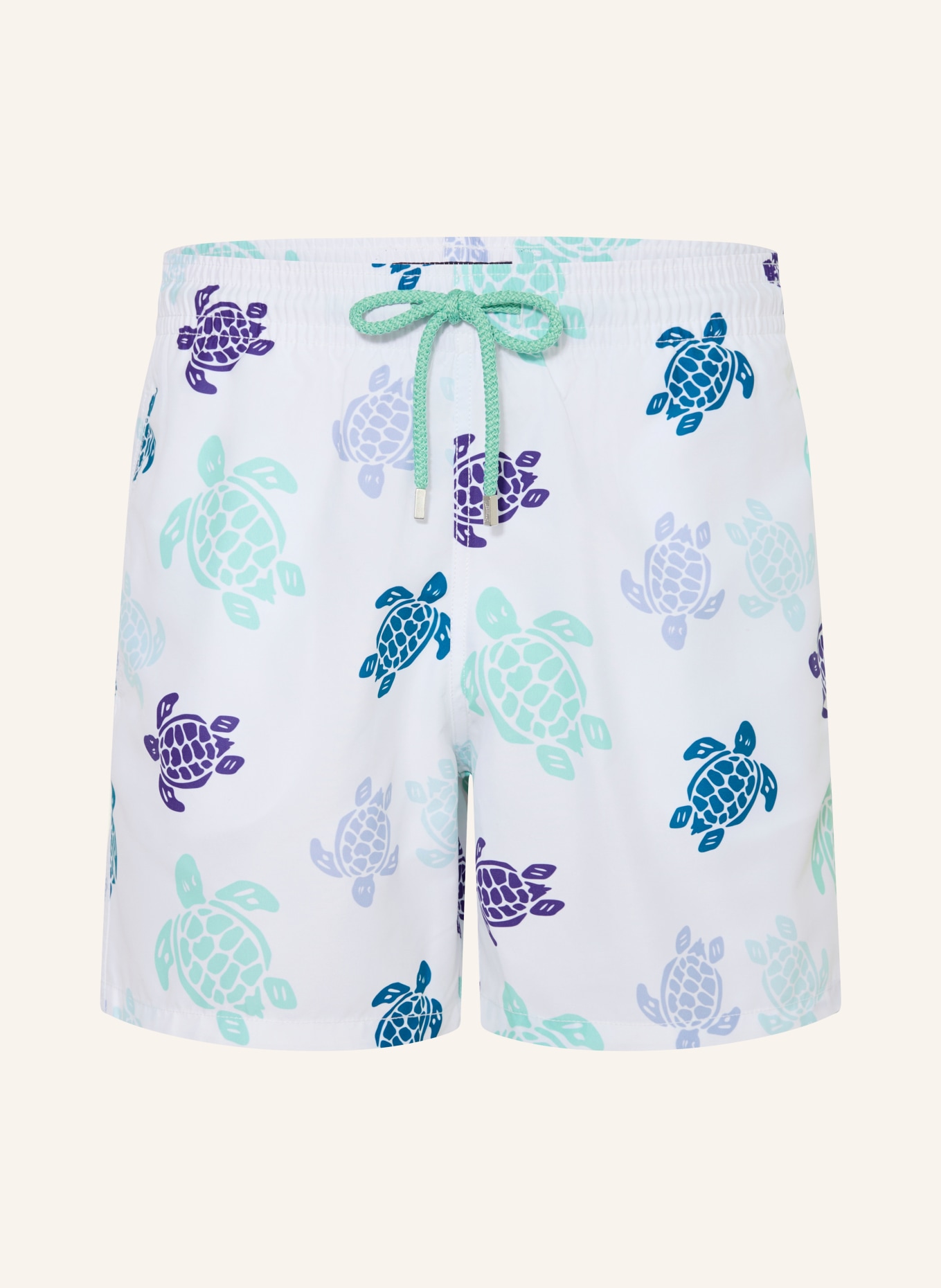 VILEBREQUIN TORTUES MULTICO Swim Shorts: WHITE / MINT / BLUE