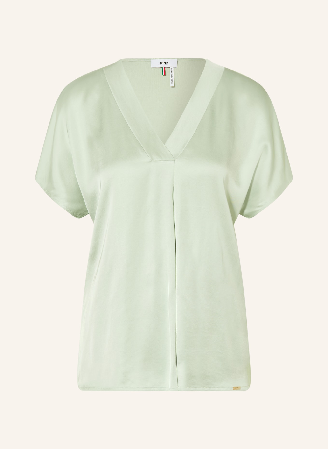 CINQUE CIVANE blouse top in mixed materials: LIGHT GREEN