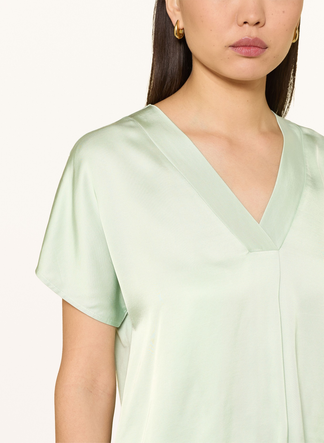 CINQUE CIVANE blouse top in mixed materials: LIGHT GREEN