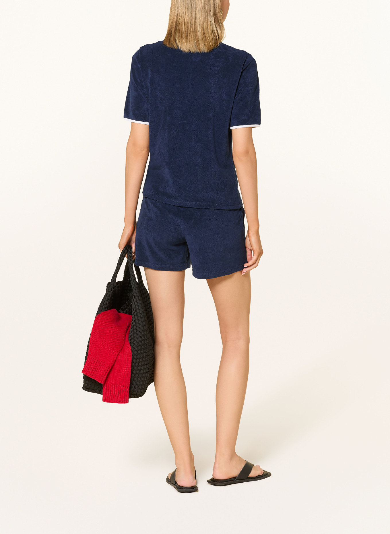 VILEBREQUIN Polo en tissu éponge LIZEA: BLEU FONCÉ / BLANC