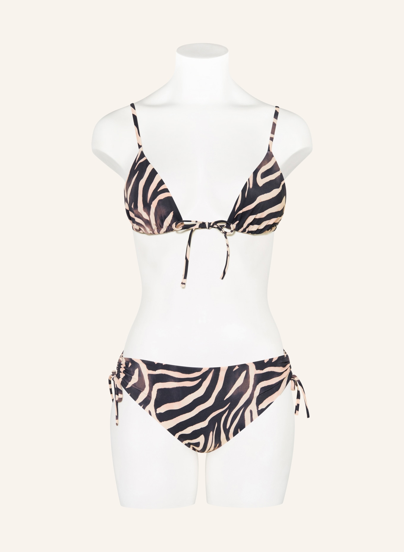 HUGO FANCY Basic Bikini Bottoms: BLACK / LIGHT ORANGE