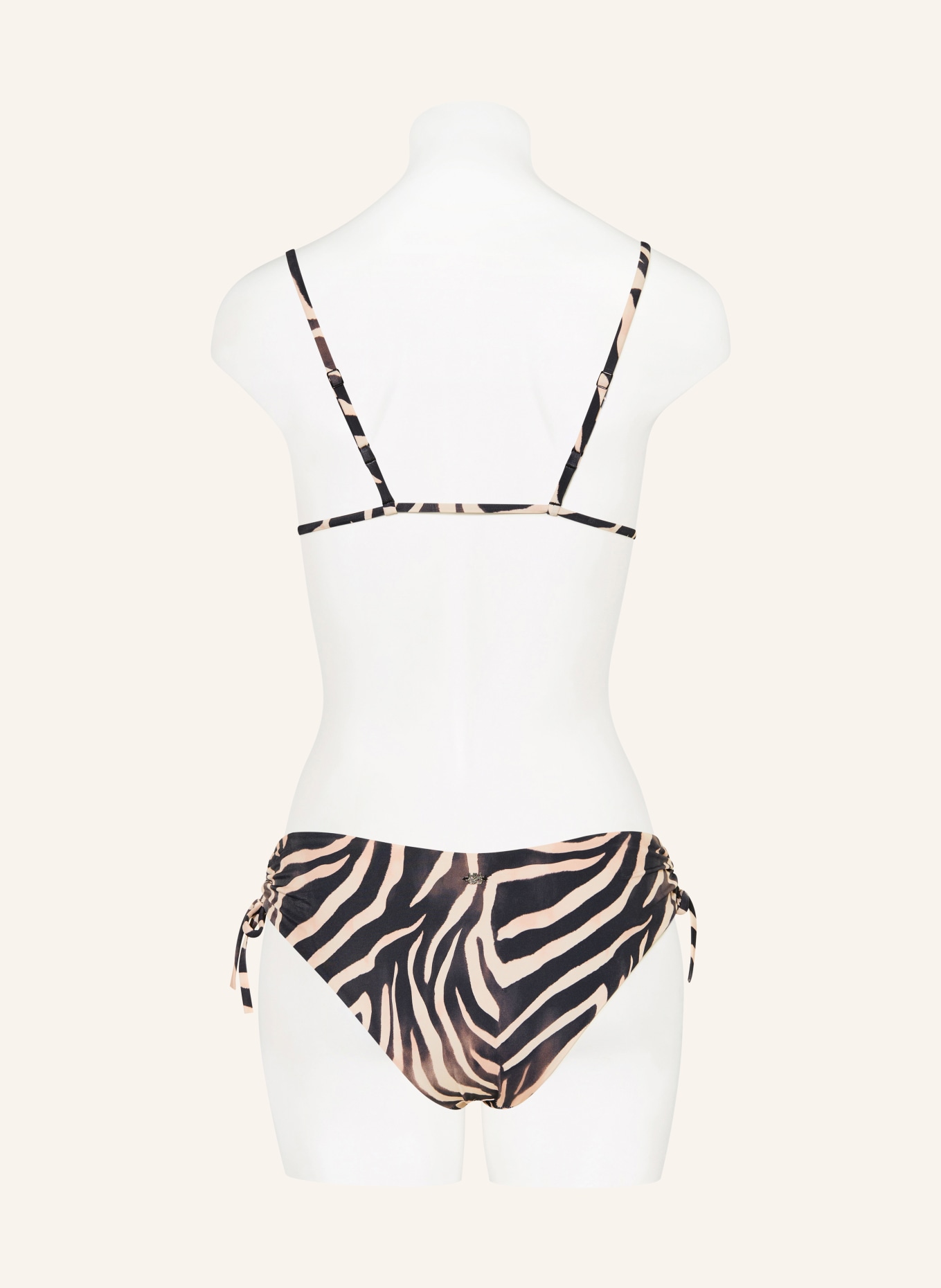 HUGO FANCY Basic Bikini Bottoms: BLACK / LIGHT ORANGE