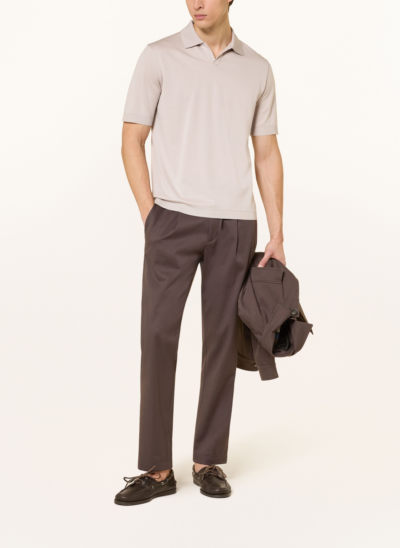 HERNO Knit polo shirt: LIGHT GRAY