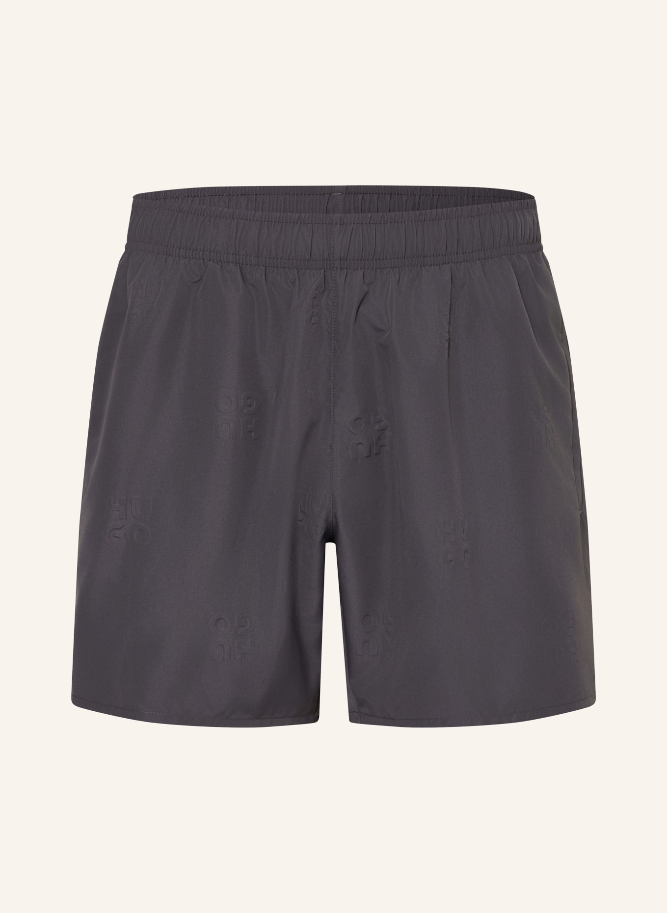 HUGO Badeshorts TONAL LOGO: DUNKELGRAU