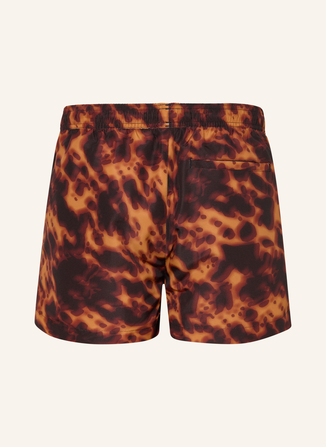 HUGO KALEO Swim Shorts: BLACK / COGNAC