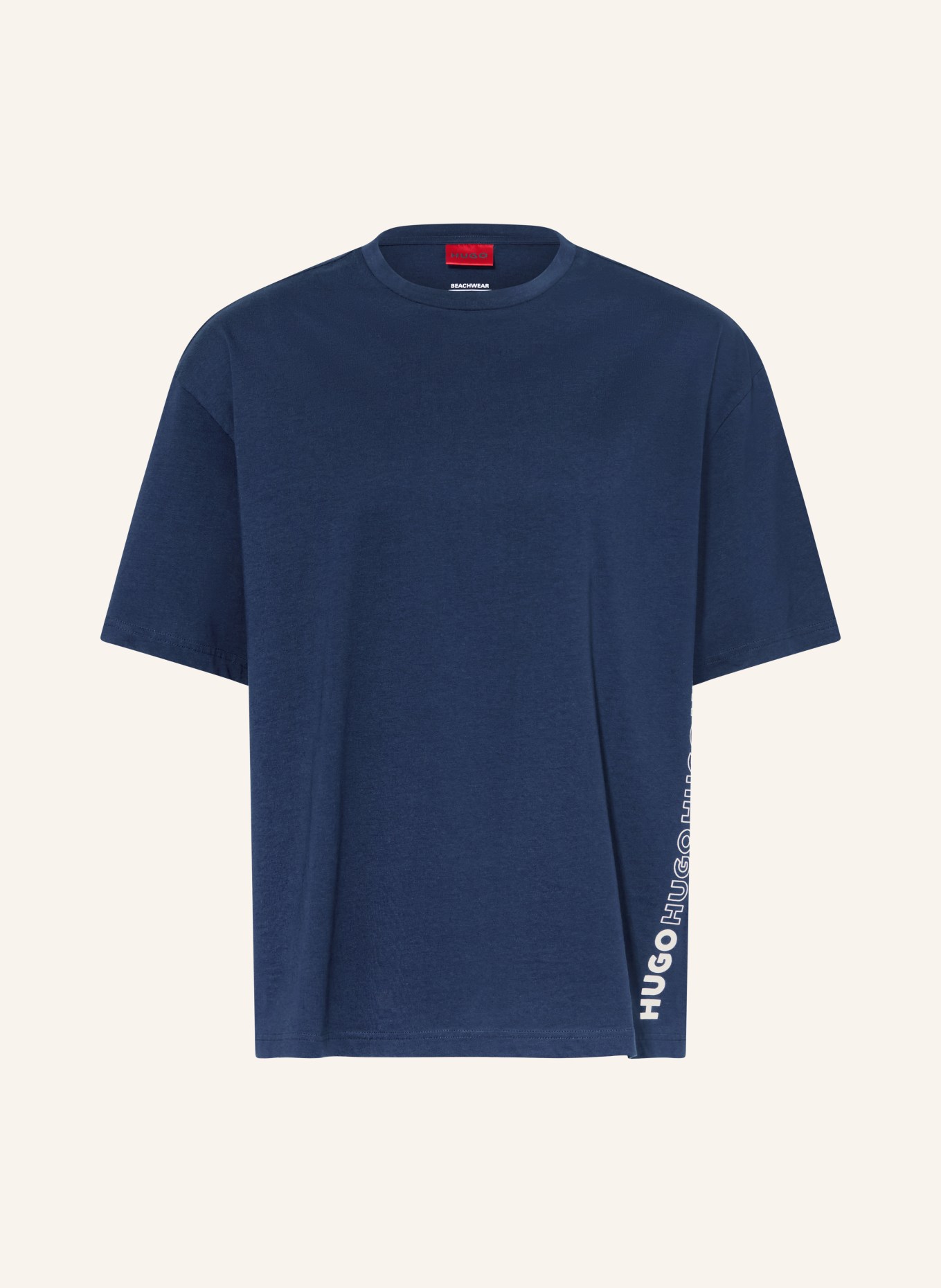 HUGO T-shirt TIKI: DONKERBLAUW / WIT