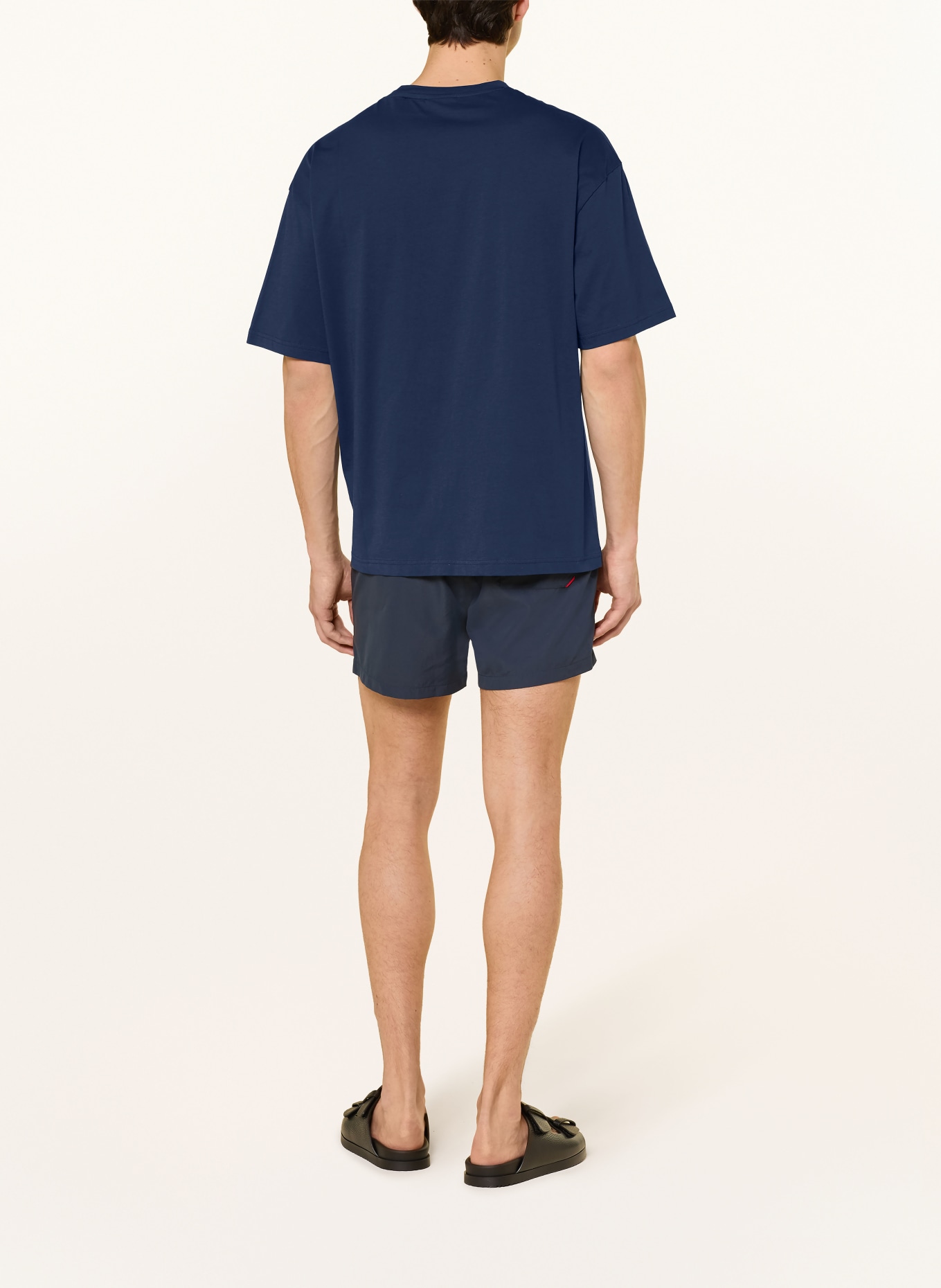 HUGO T-shirt TIKI: DONKERBLAUW / WIT