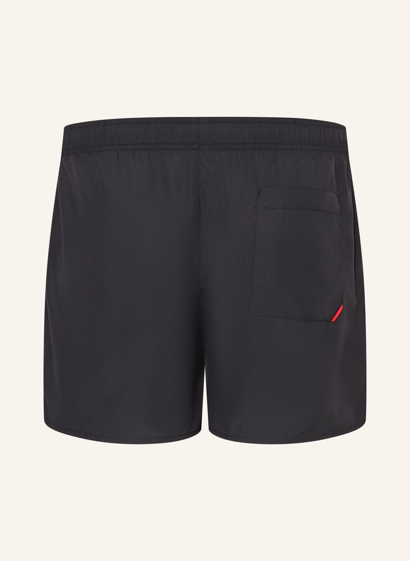 HUGO Zwemshort TIKI: ZWART / ROOD