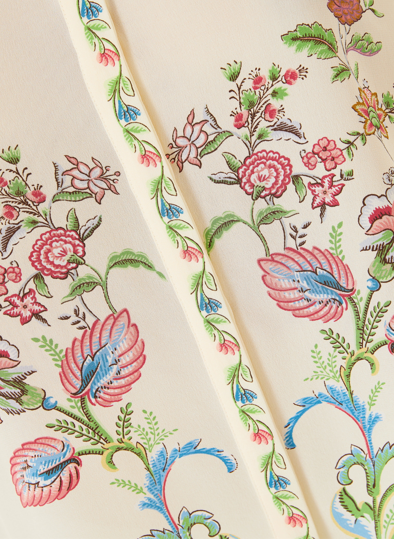 ETRO Hemdbluse aus Seide: CREME / HELLROT / BLAU