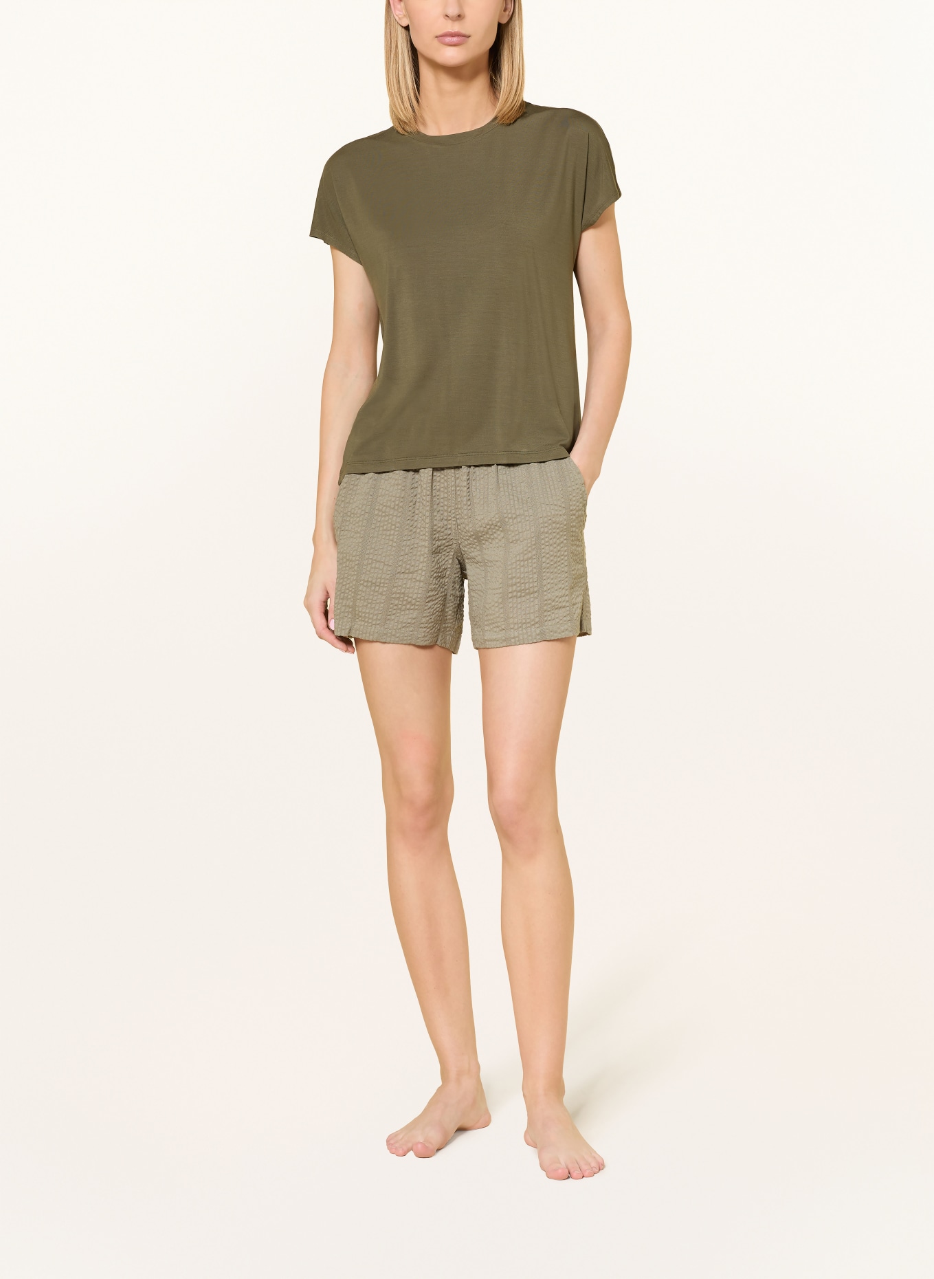 SCHIESSER Schlafshirt: OLIV