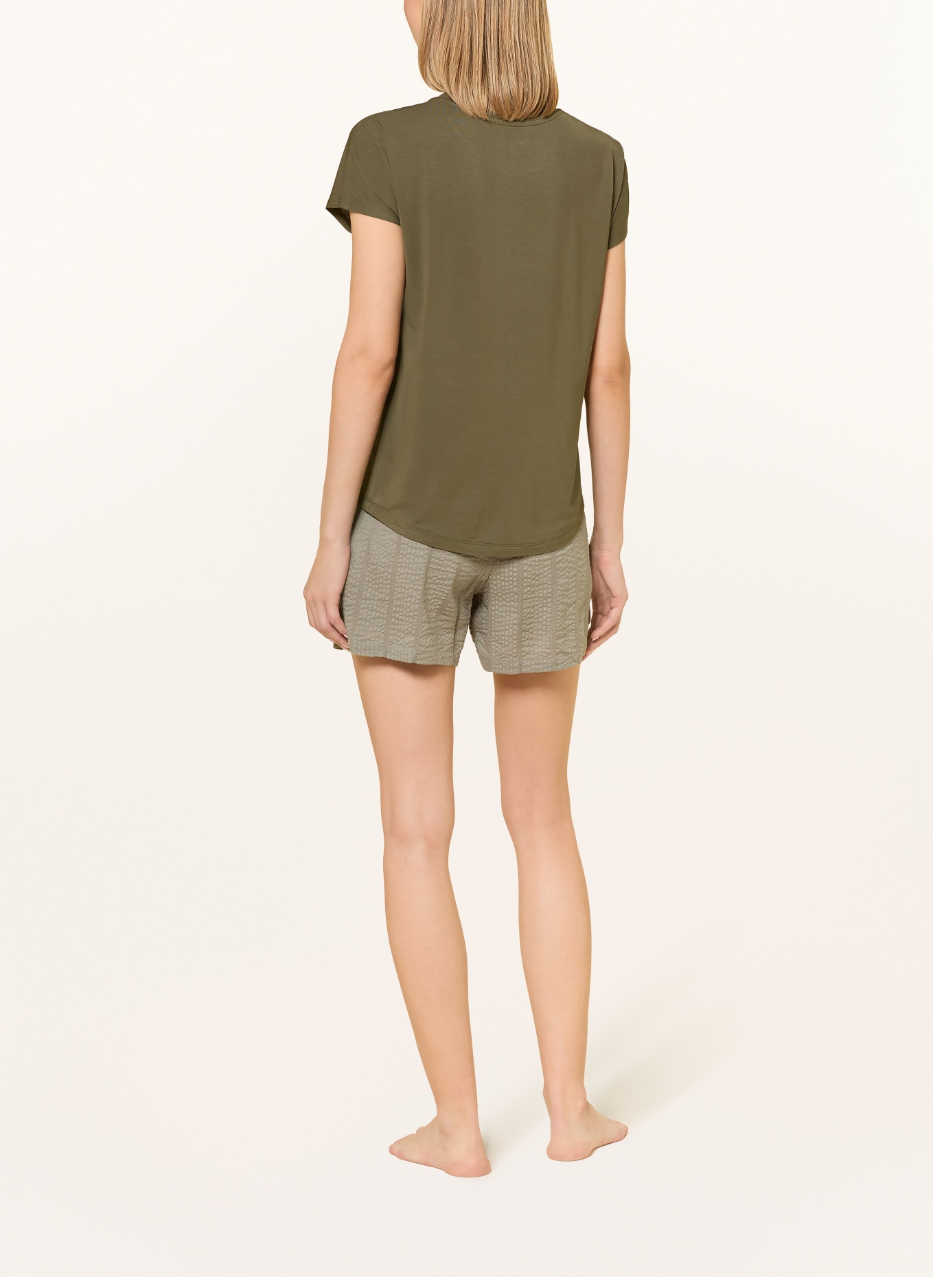 SCHIESSER Schlafshirt: OLIV