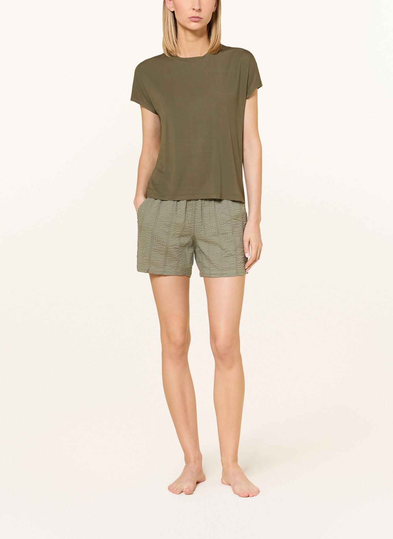 SCHIESSER Schlafshorts MIX+RELAX: OLIV