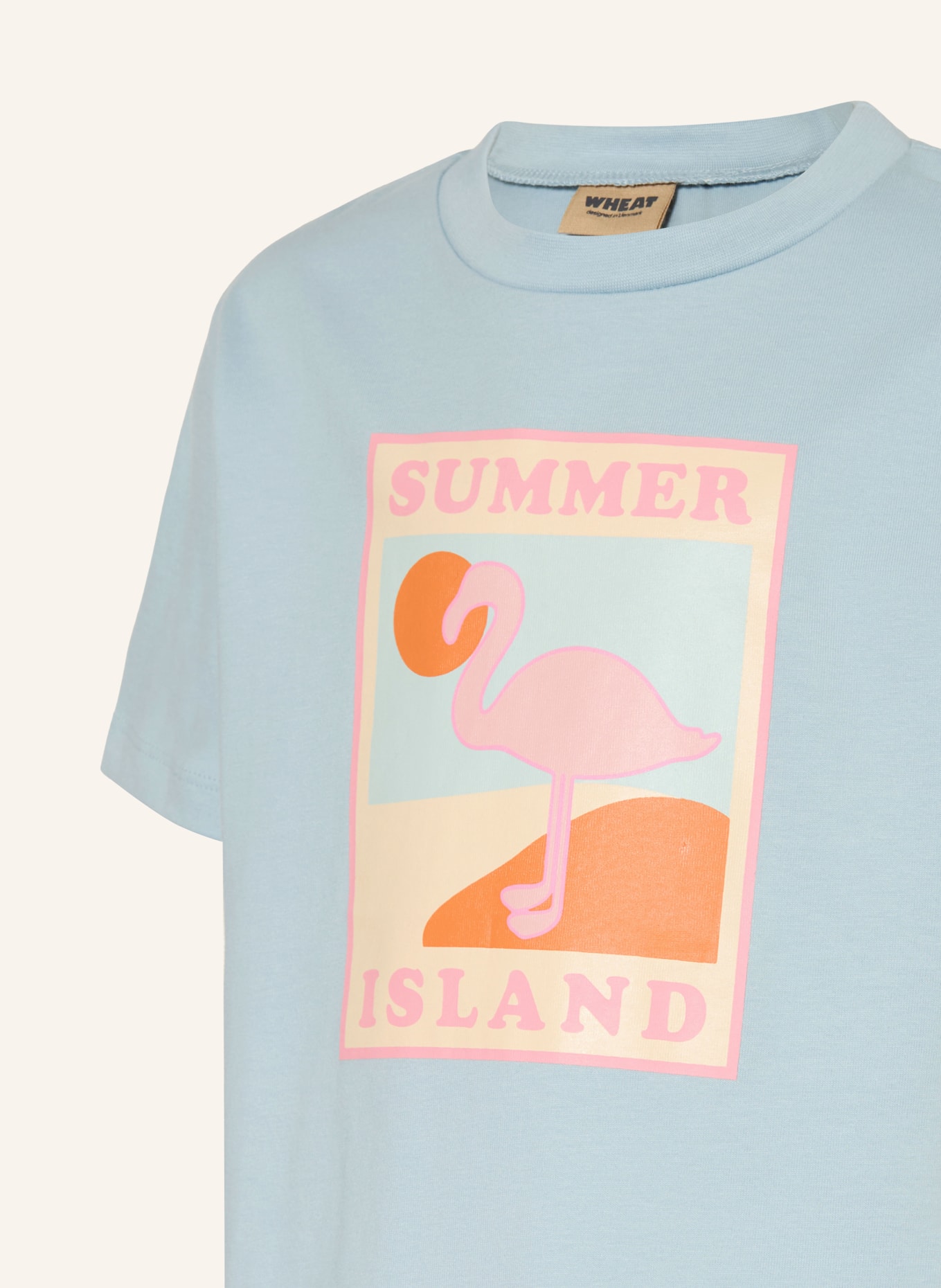 WHEAT T-shirt MIRSA: LICHTBLAUW / ROZE / ORANJE