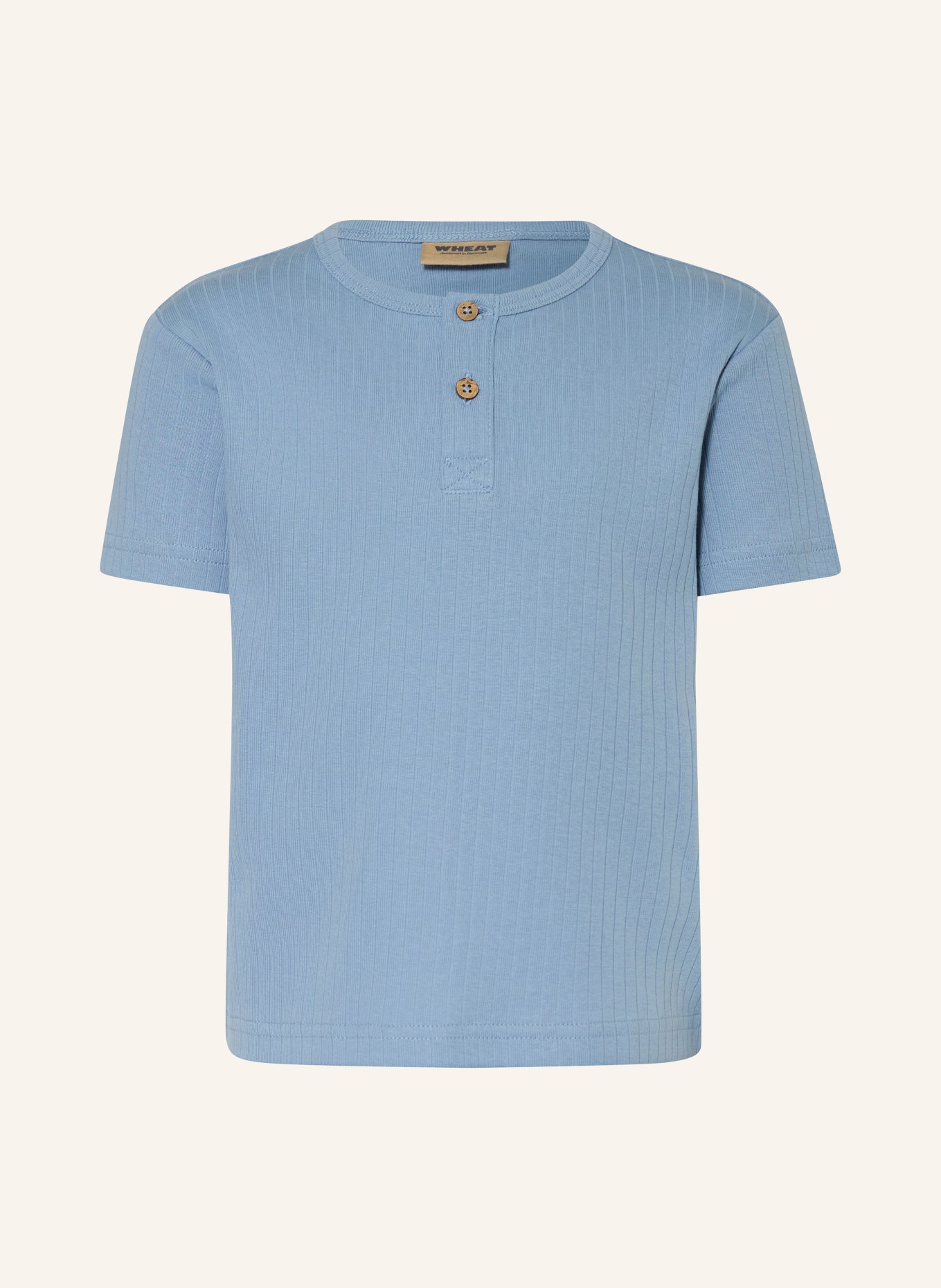 WHEAT Henley-Shirt LUMI: HELLBLAU
