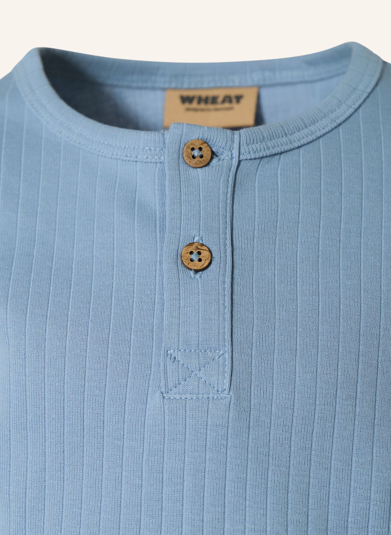 WHEAT Henley-Shirt LUMI: HELLBLAU