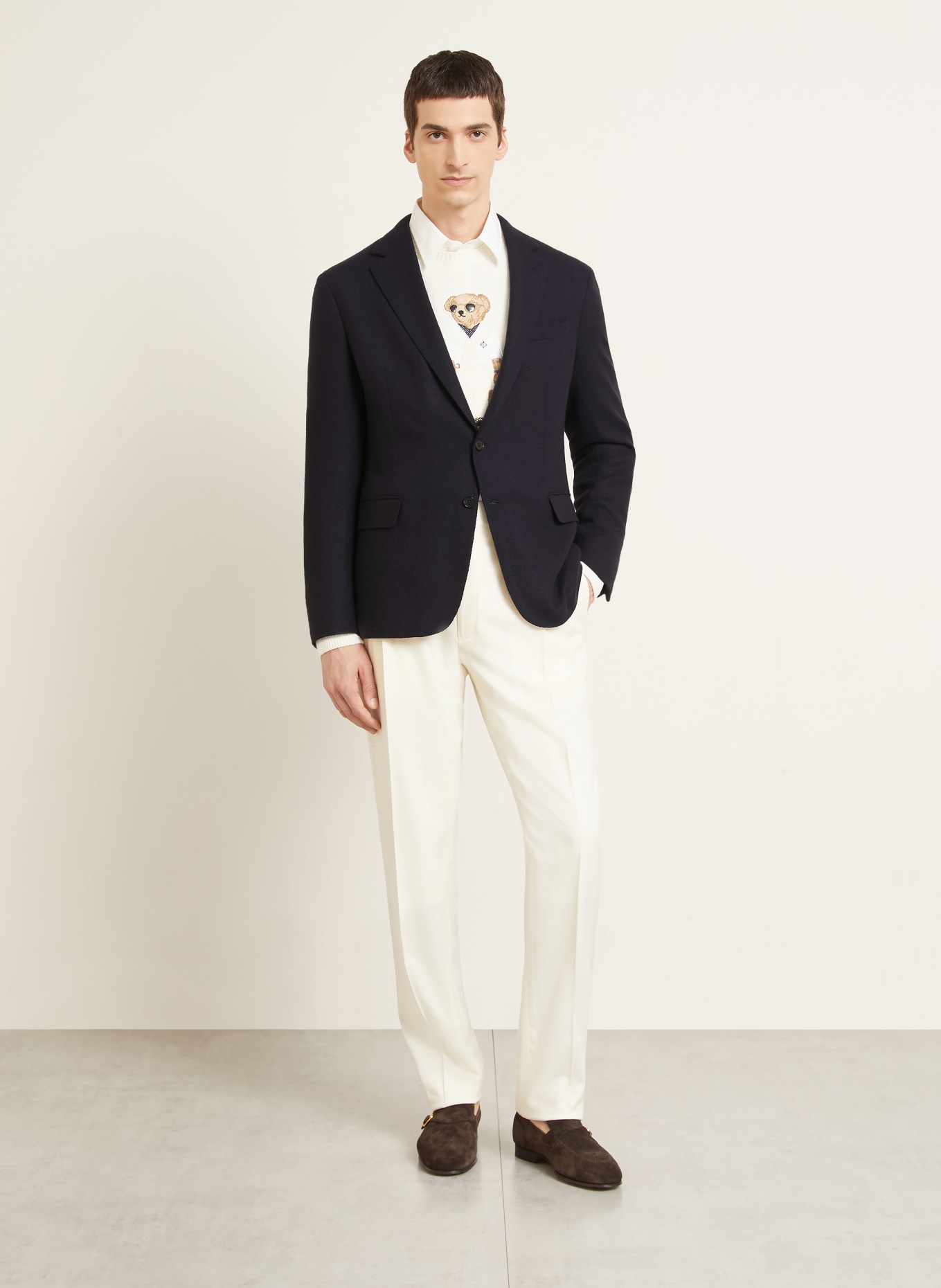 RALPH LAUREN PURPLE LABEL Kašmírové sako Slim Fit: TMAVĚ MODRÁ