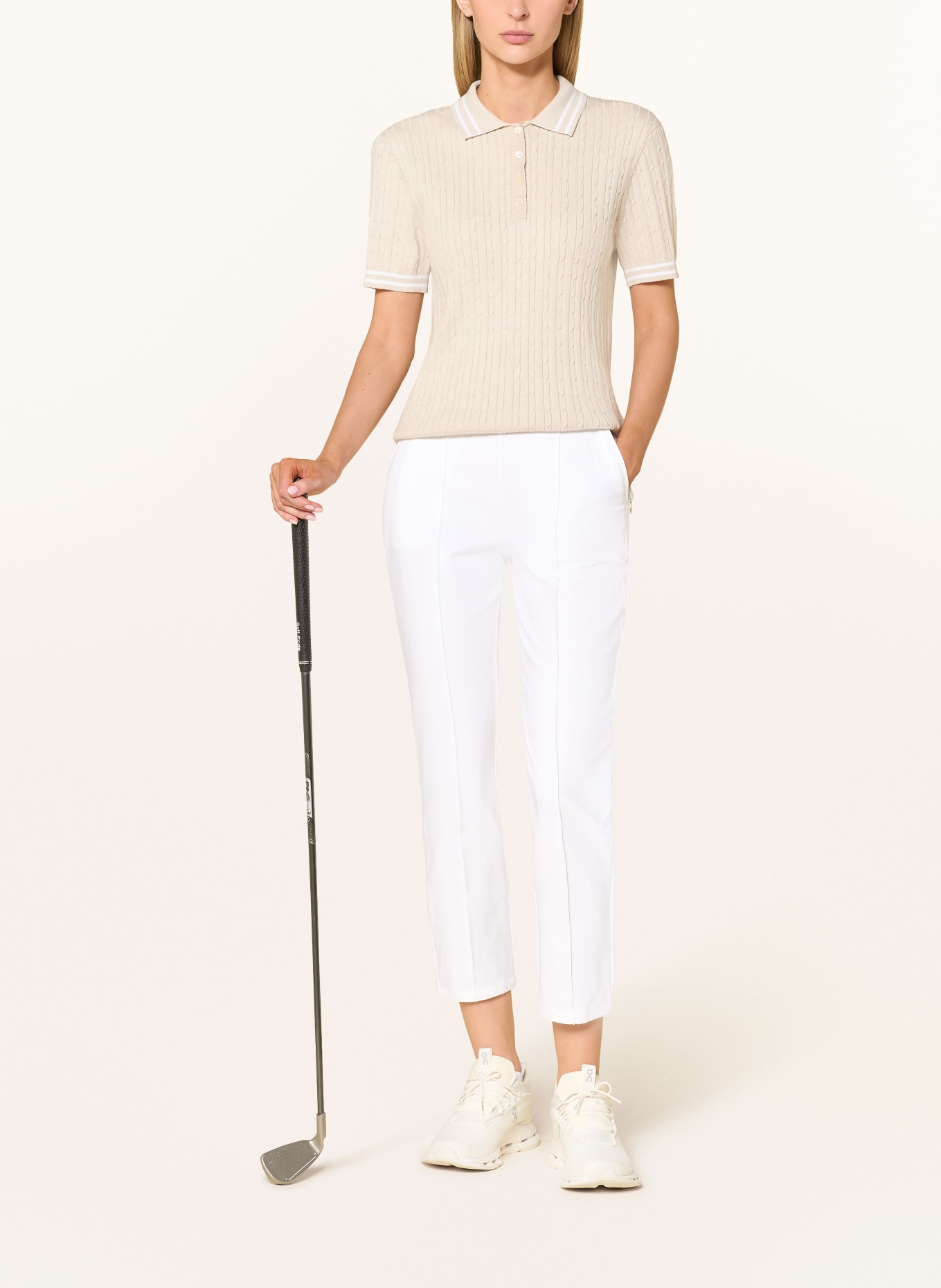 RÖHNISCH Pantalon de golf CLUBHOUSE HIGHWATER SLACKS: BLANC