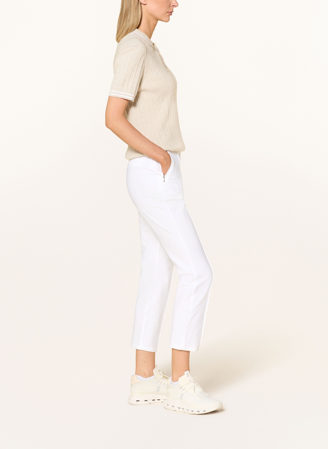 RÖHNISCH Pantalon de golf CLUBHOUSE HIGHWATER SLACKS: BLANC