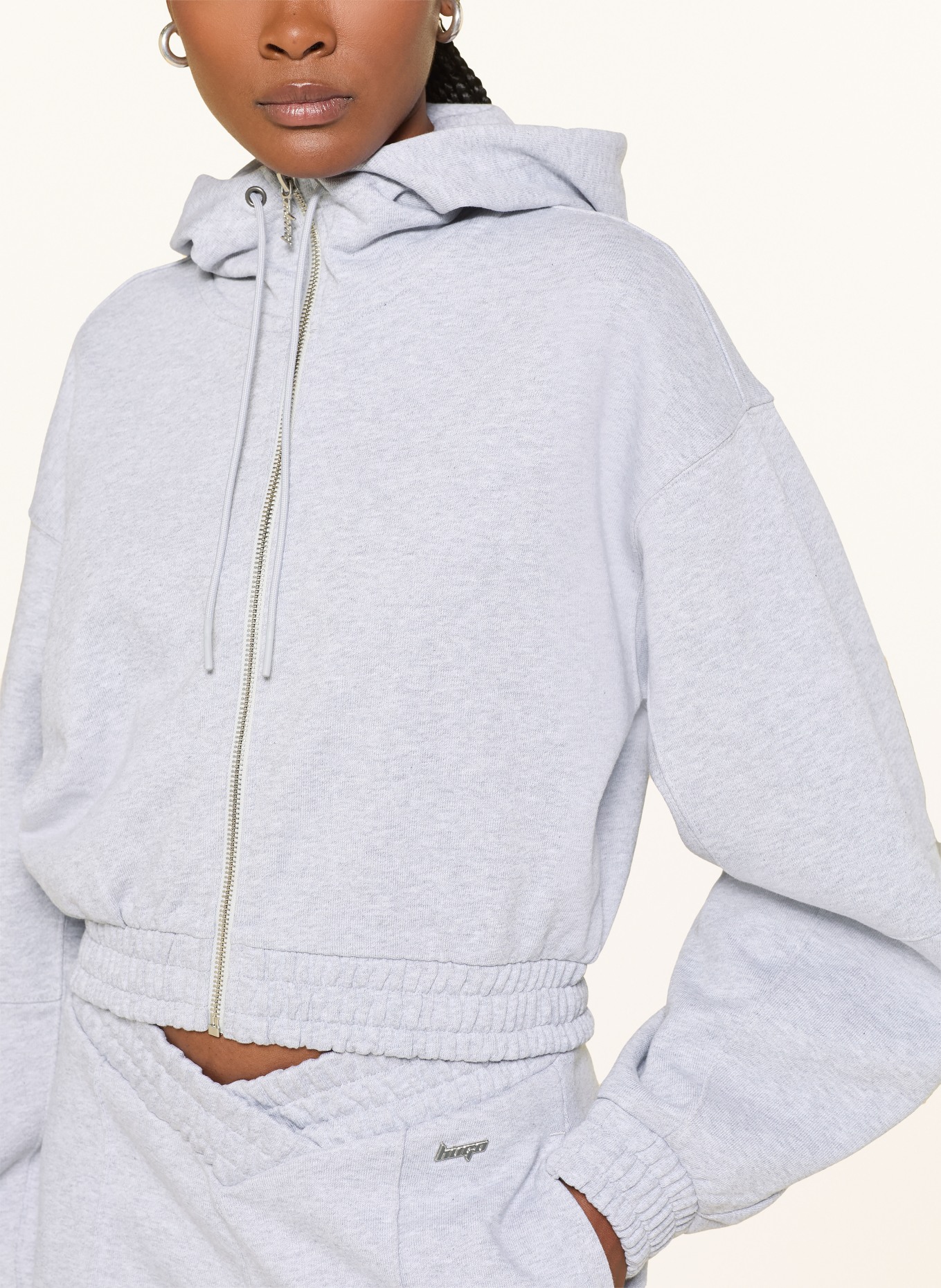 HUGO Veste molletonnée DOLPIE: GRIS CLAIR