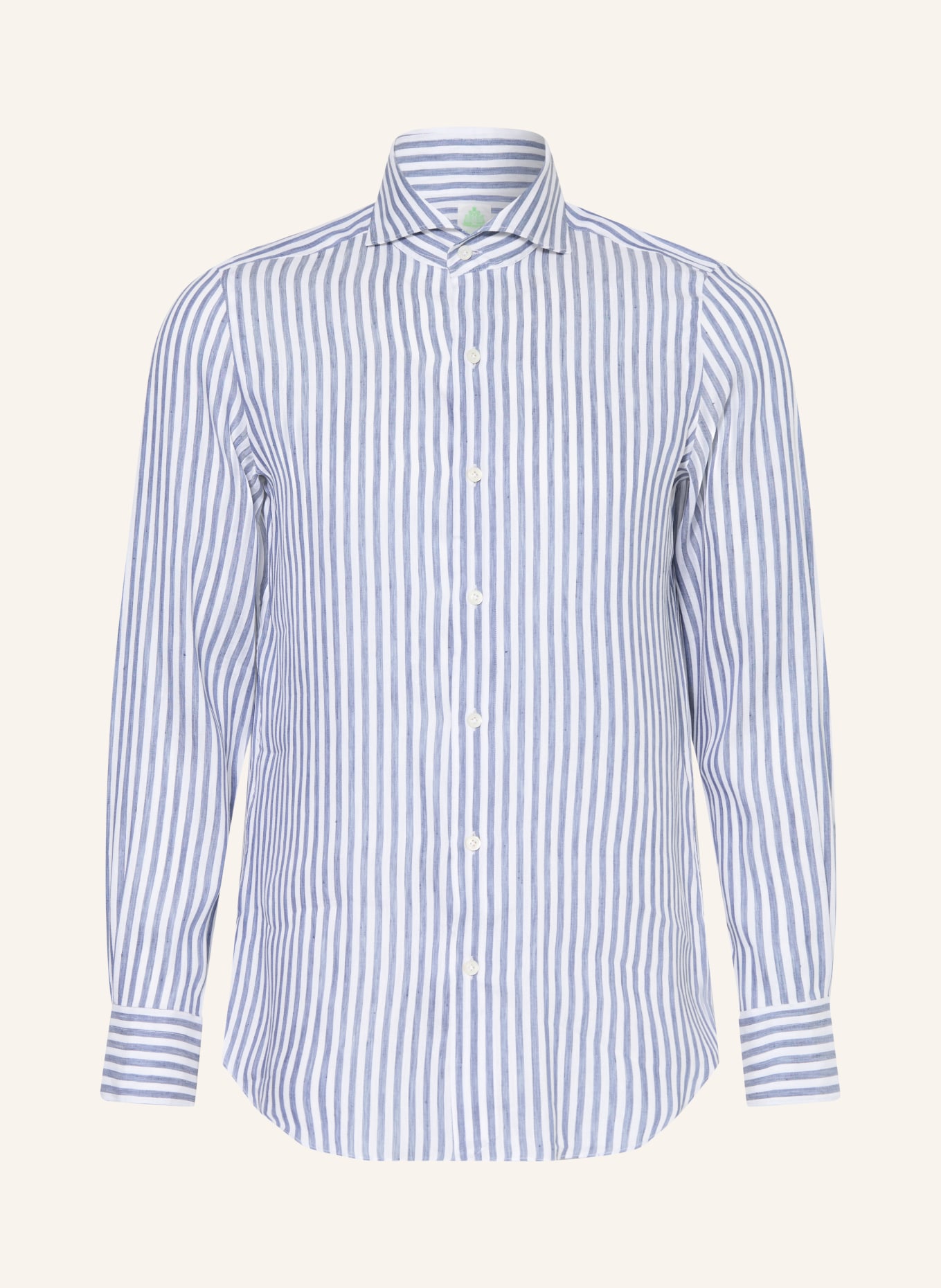 FINAMORE 1925 Koszula TOKYO SERGIO Slim Fit z lnu: GRANATOWY / BIAŁY