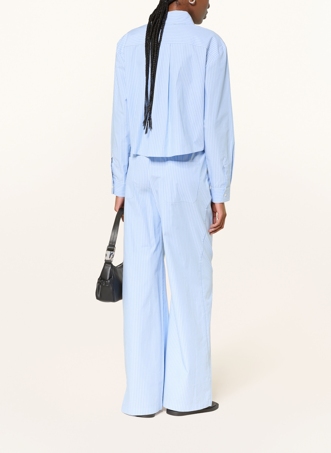 HUGO Marlenehose HINDUSA: HELLBLAU / WEISS