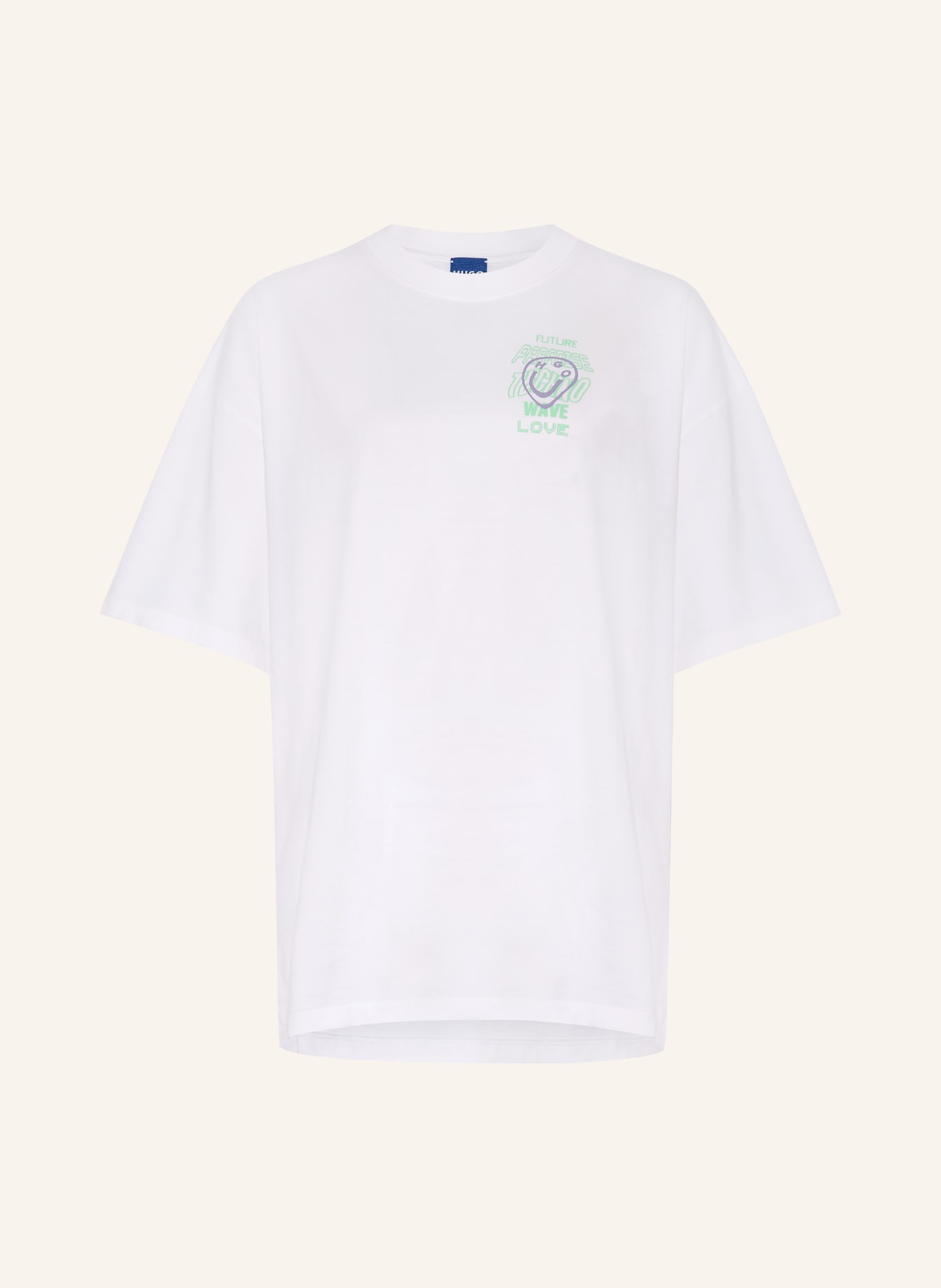 HUGO T-Shirt: WEISS / LILA / MINT
