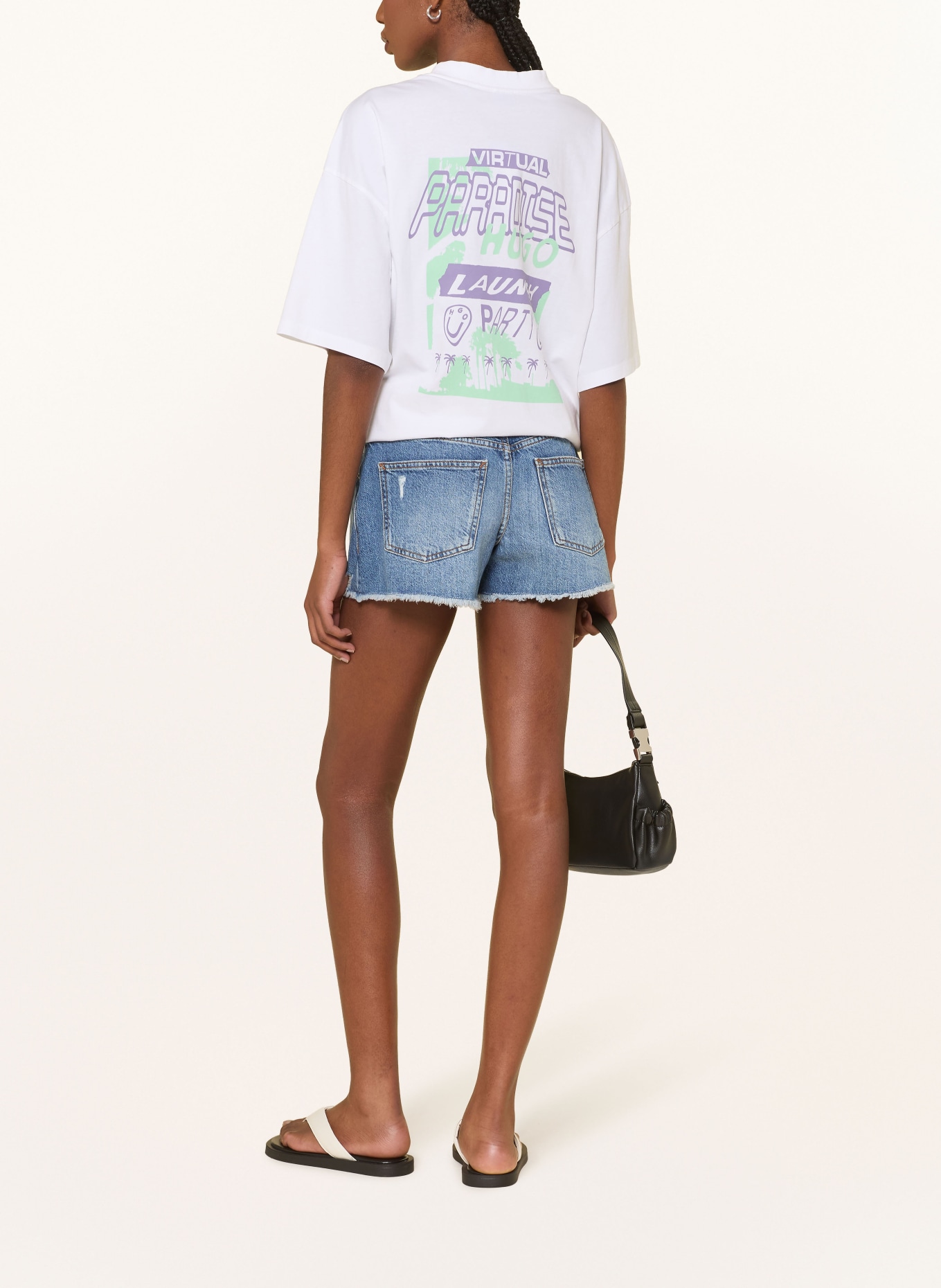 HUGO T-Shirt: WEISS / LILA / MINT