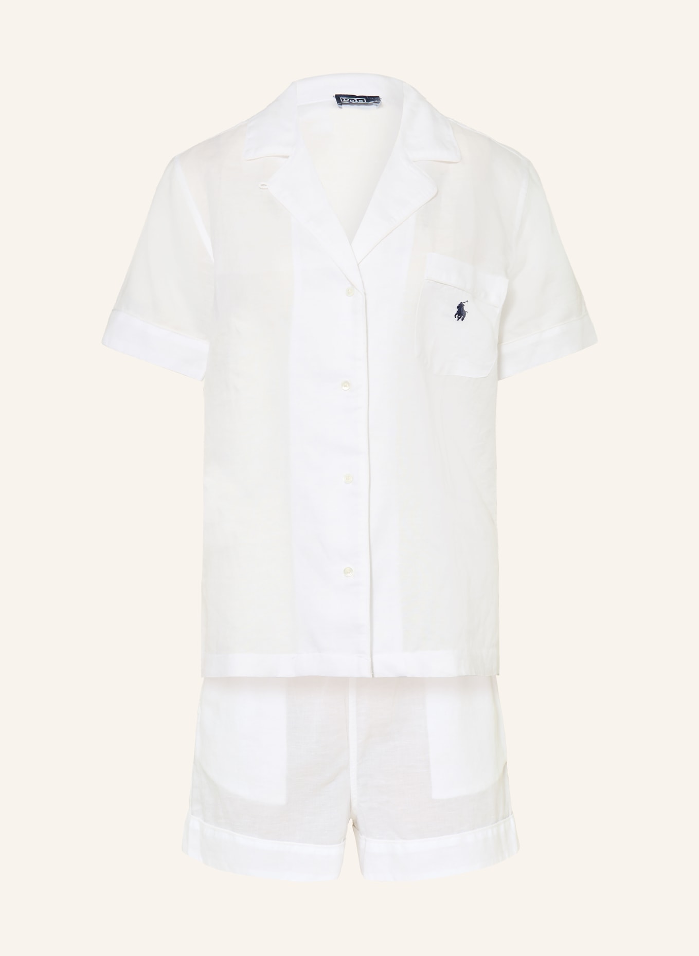 POLO RALPH LAUREN Shorty-Schlafanzug mit Leinen: WEISS