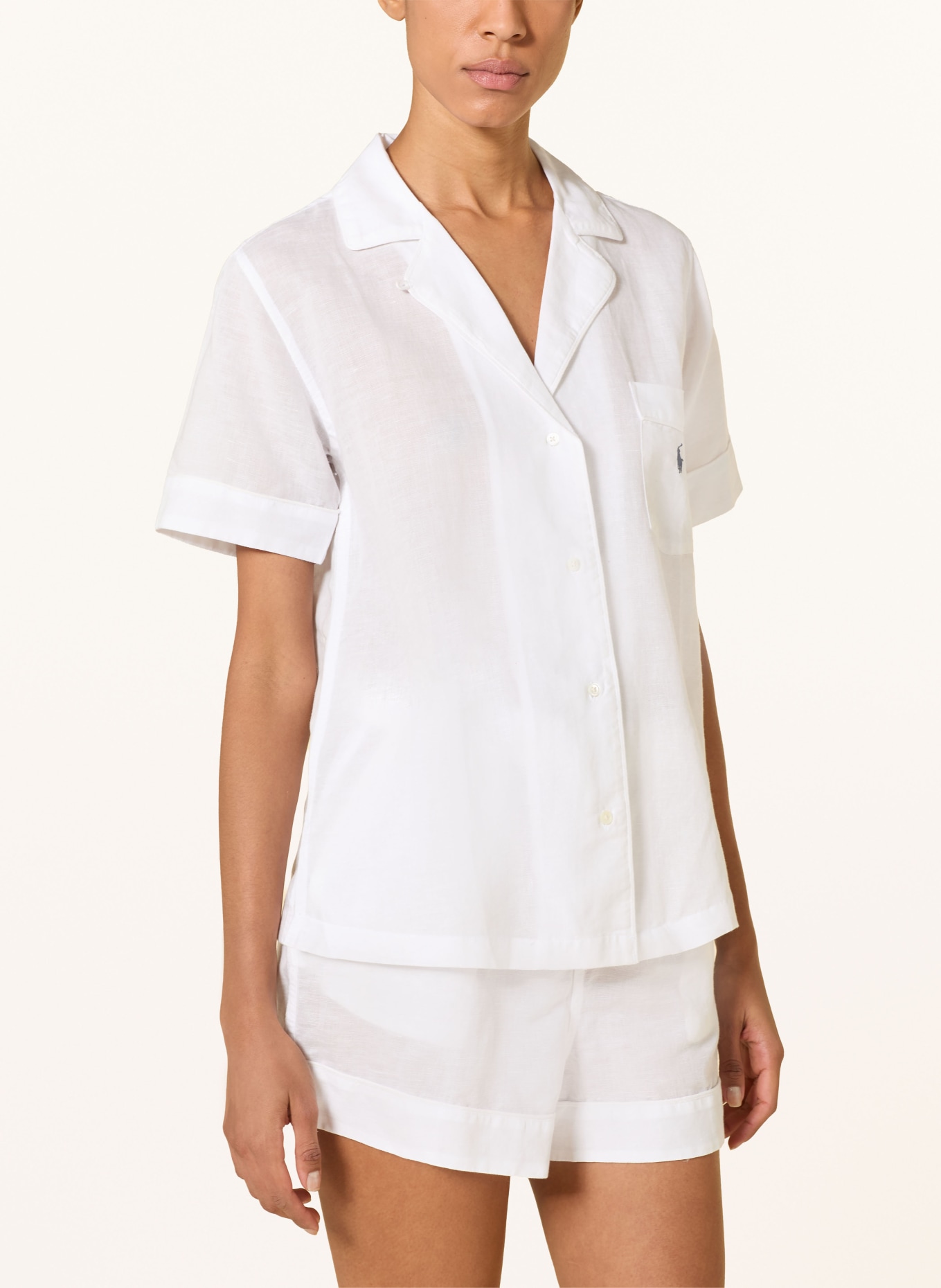 POLO RALPH LAUREN Shorty-Schlafanzug mit Leinen: WEISS