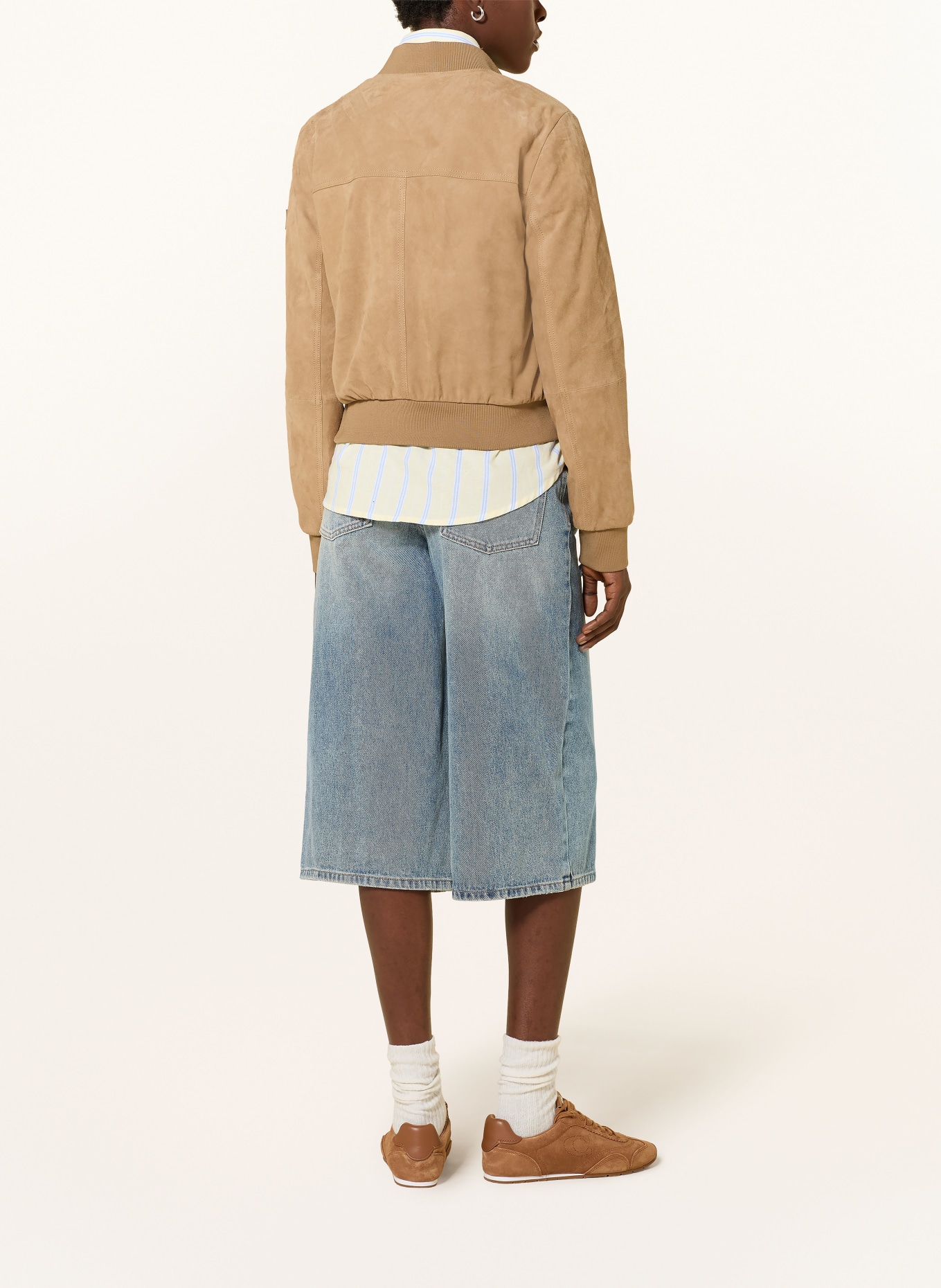 PEUTEREY Kožená bunda CHOISYA: VELBLOUDÍ