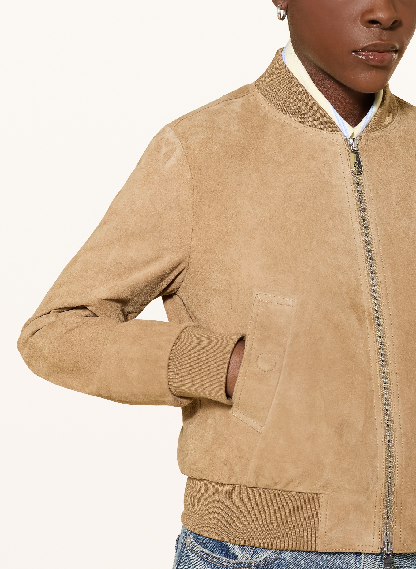 PEUTEREY Kožená bunda CHOISYA: VELBLOUDÍ