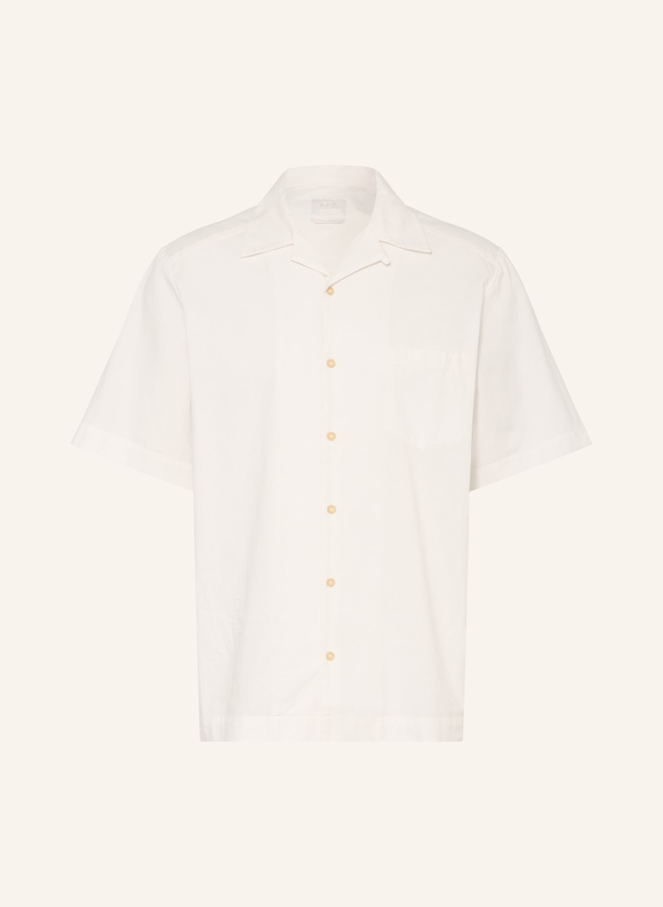 A.P.C. JUDE Comfort Fit Resort Shirt: WHITE