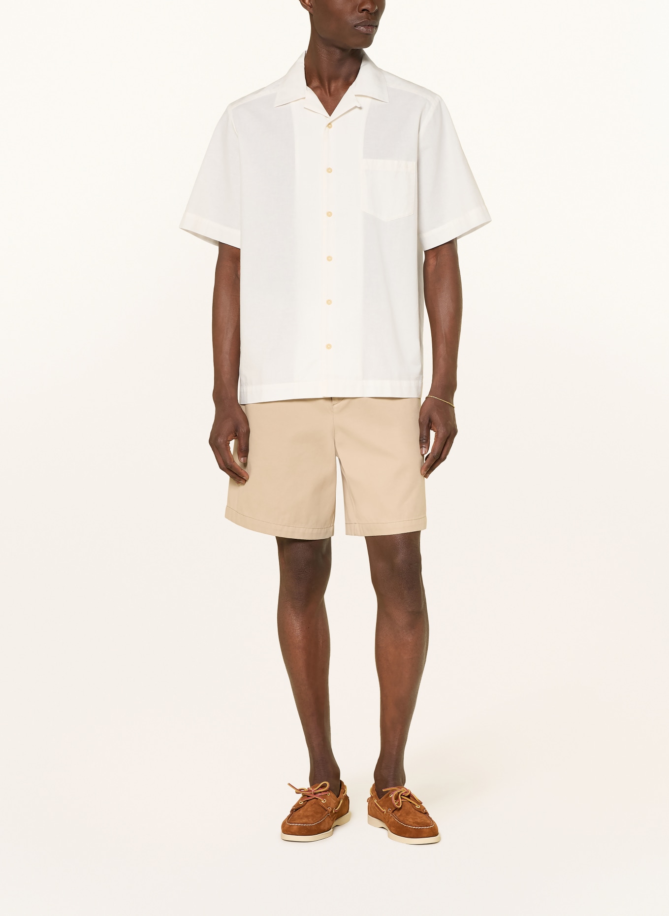 A.P.C. JUDE Comfort Fit Resort Shirt: WHITE