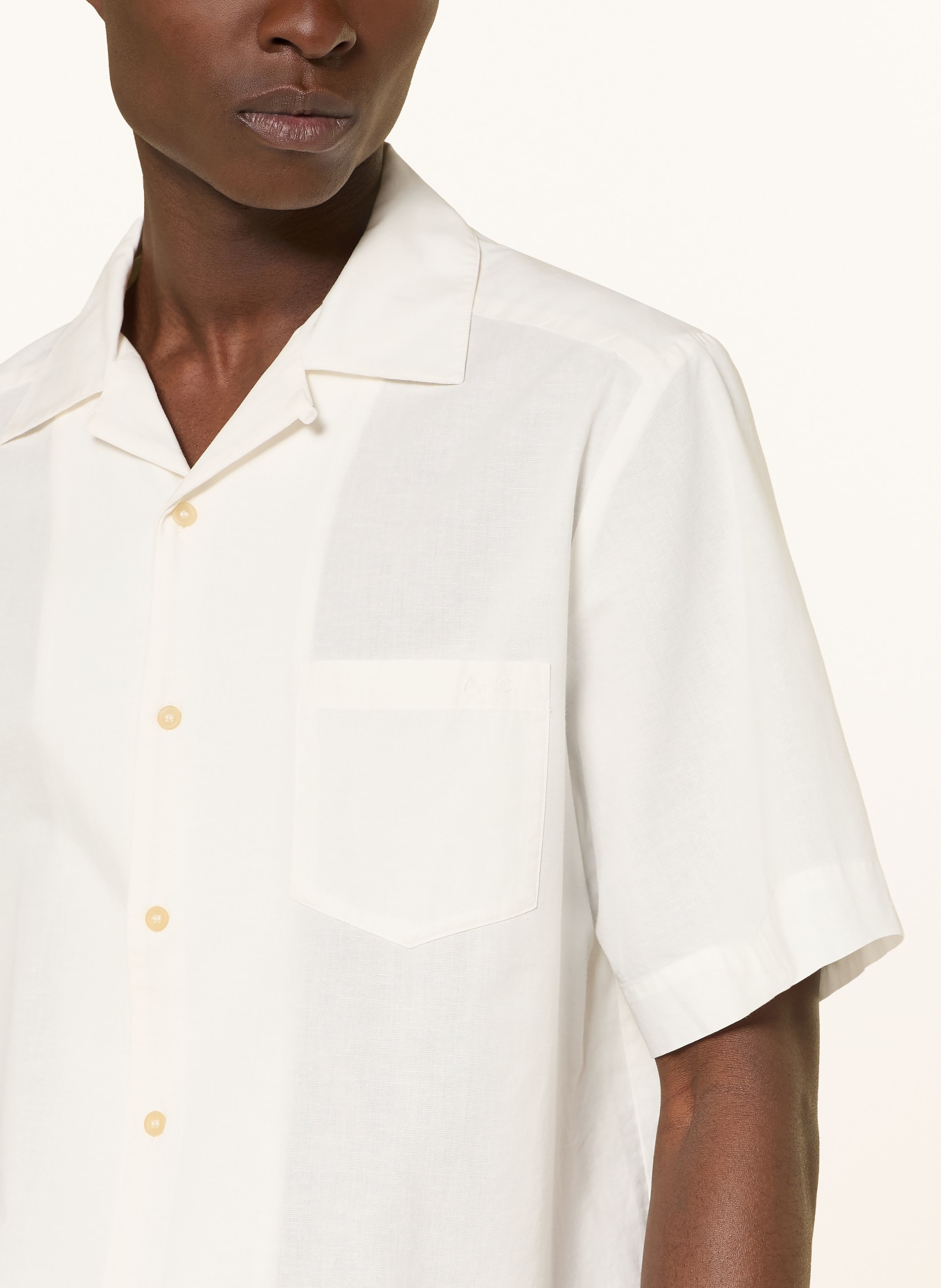 A.P.C. JUDE Comfort Fit Resort Shirt: WHITE
