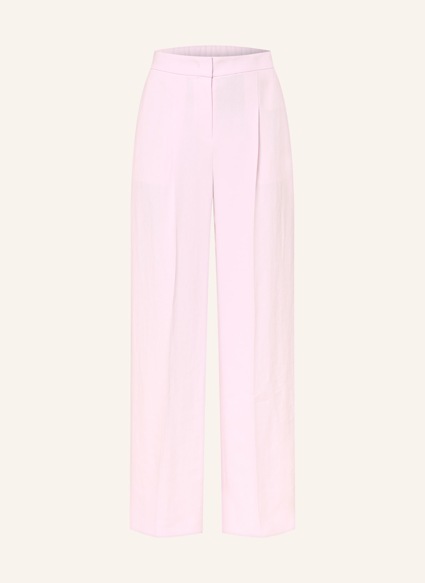 BOSS Spodnie Marlene TIANA z lnem: JASNORÓŻOWY