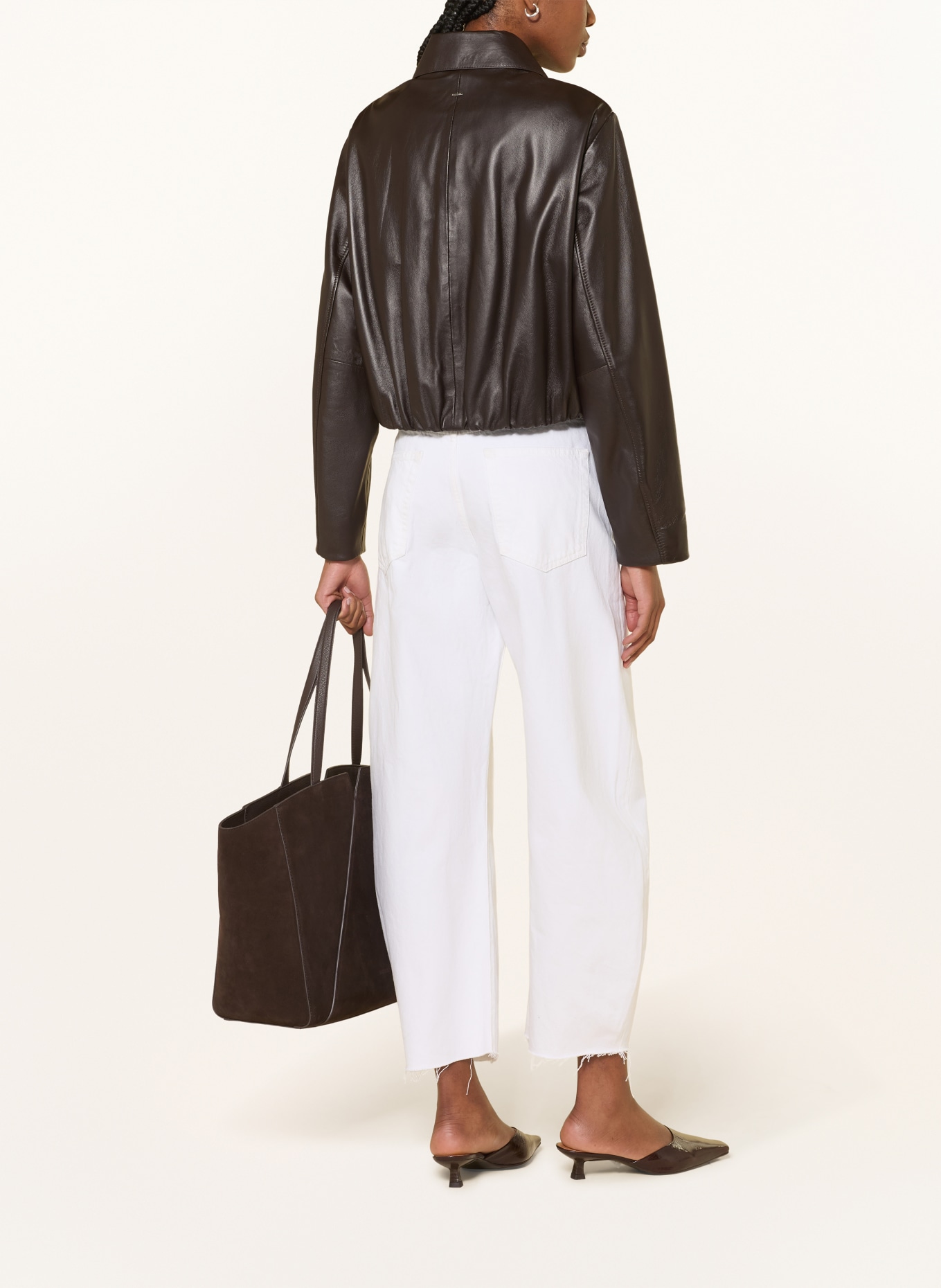 BOSS Lederjacke SARCAE: DUNKELBRAUN