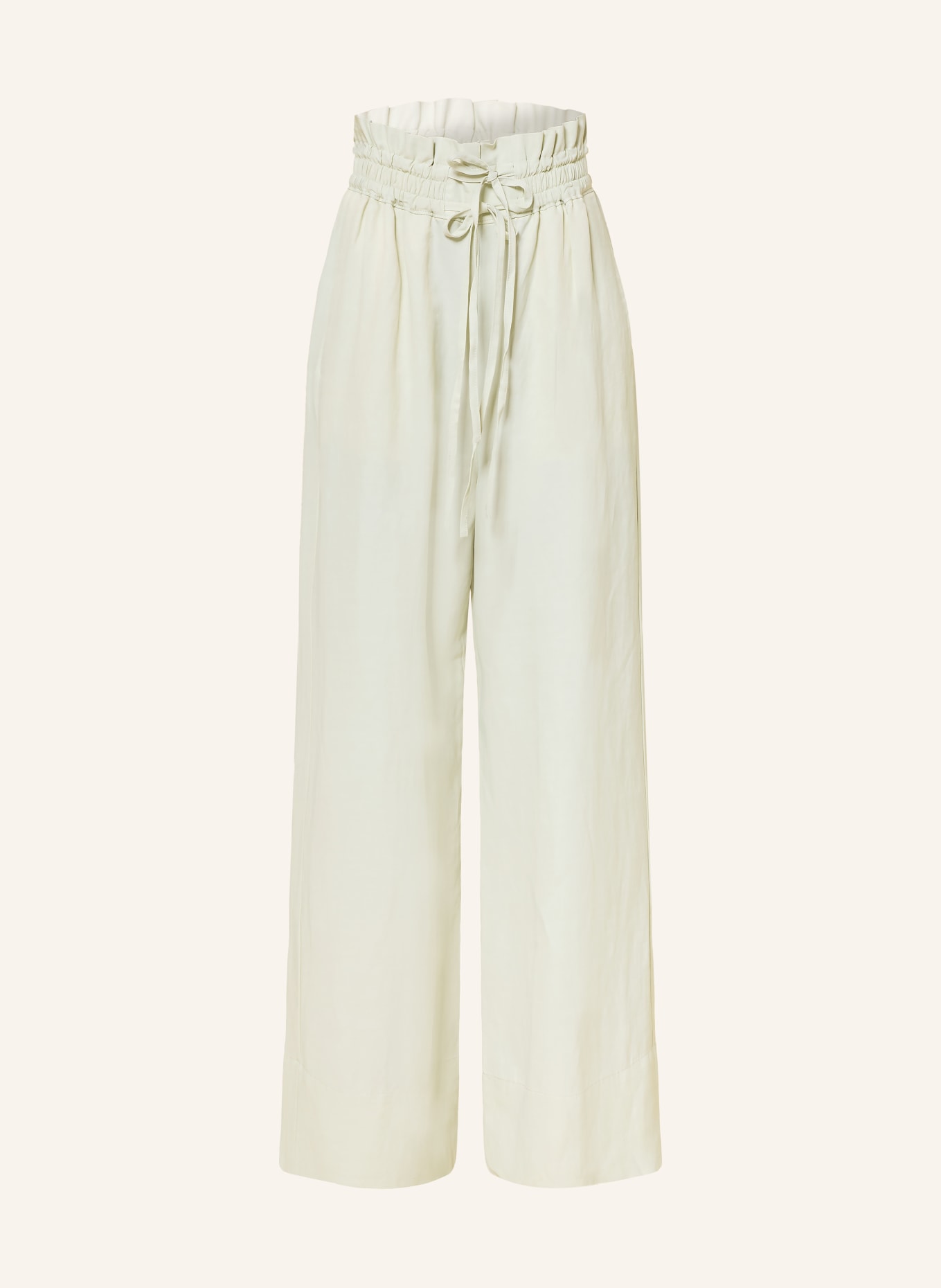 BOSS TACOLA paperbag pants in satin: LIGHT GREEN