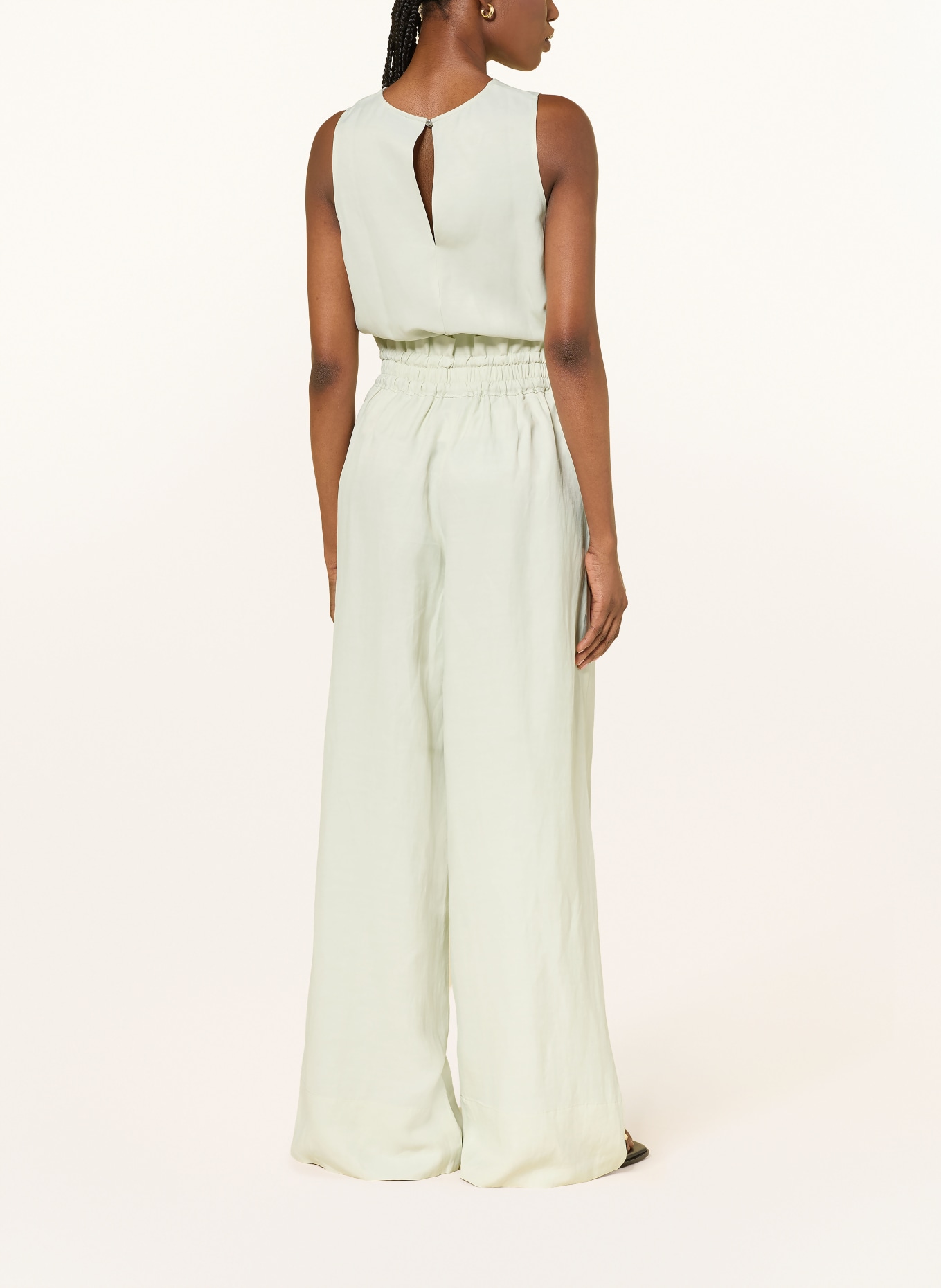 BOSS TACOLA paperbag pants in satin: LIGHT GREEN