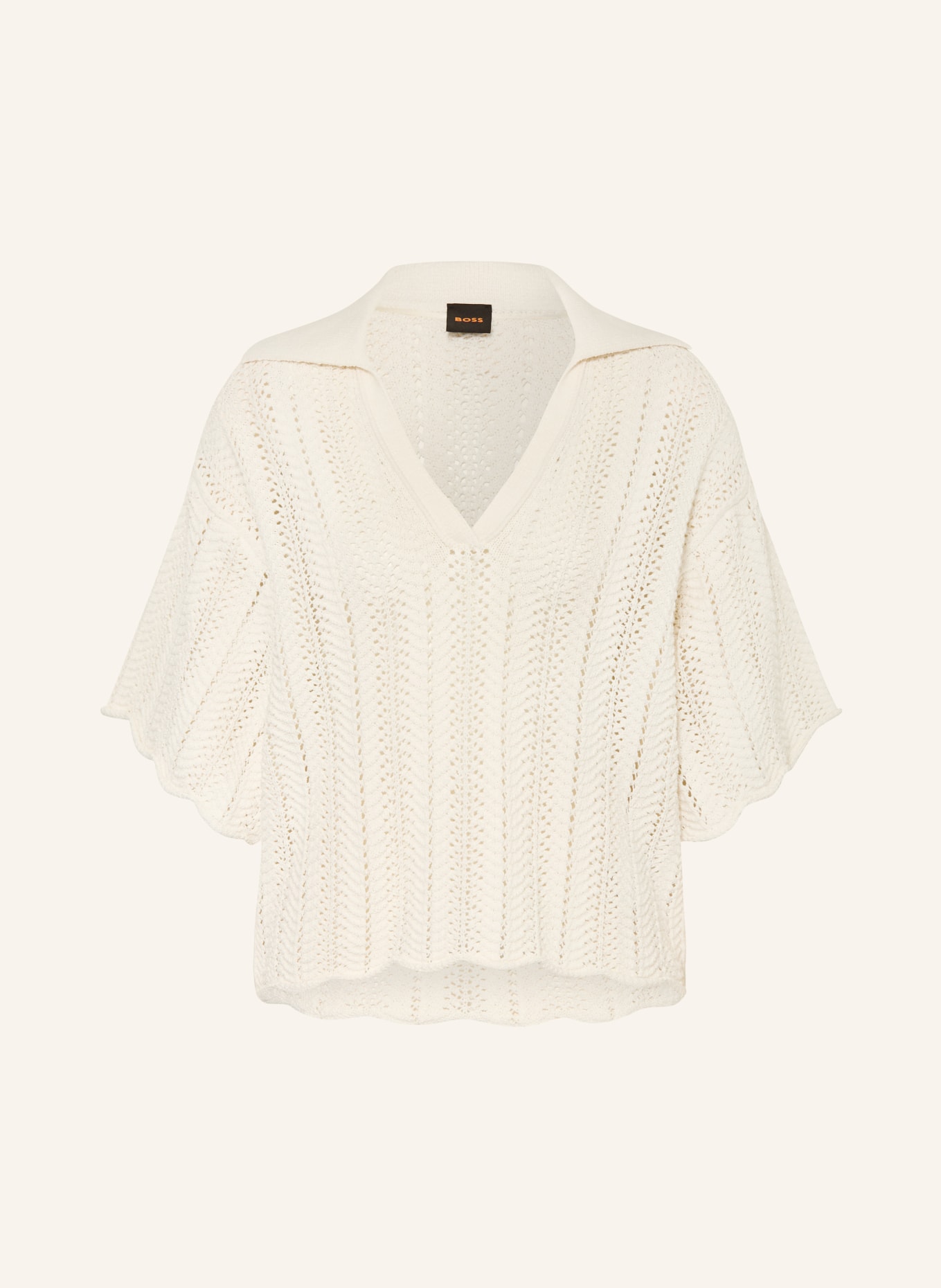 BOSS Sweter polo FORDEAUX: ECRU