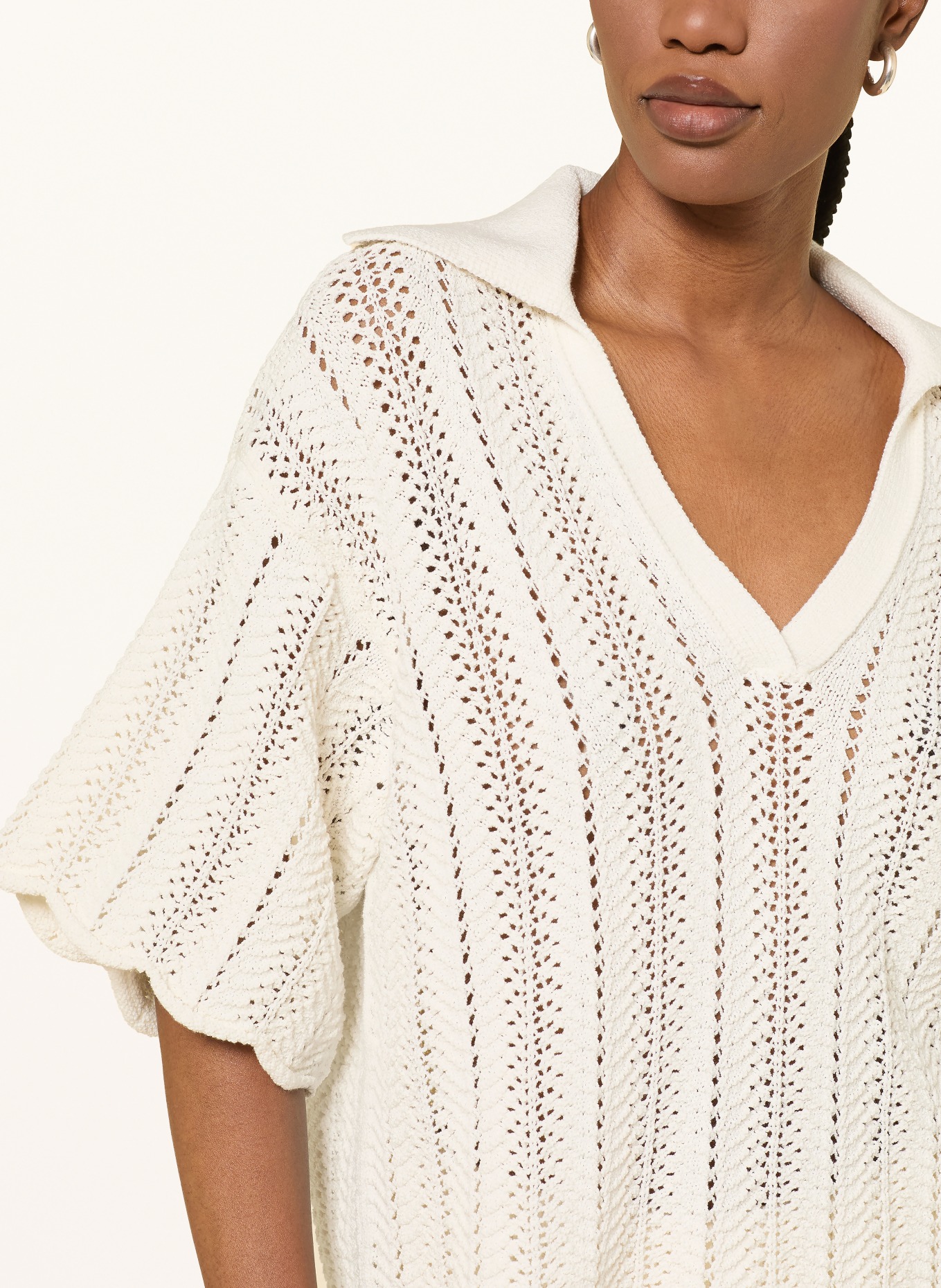 BOSS Sweter polo FORDEAUX: ECRU