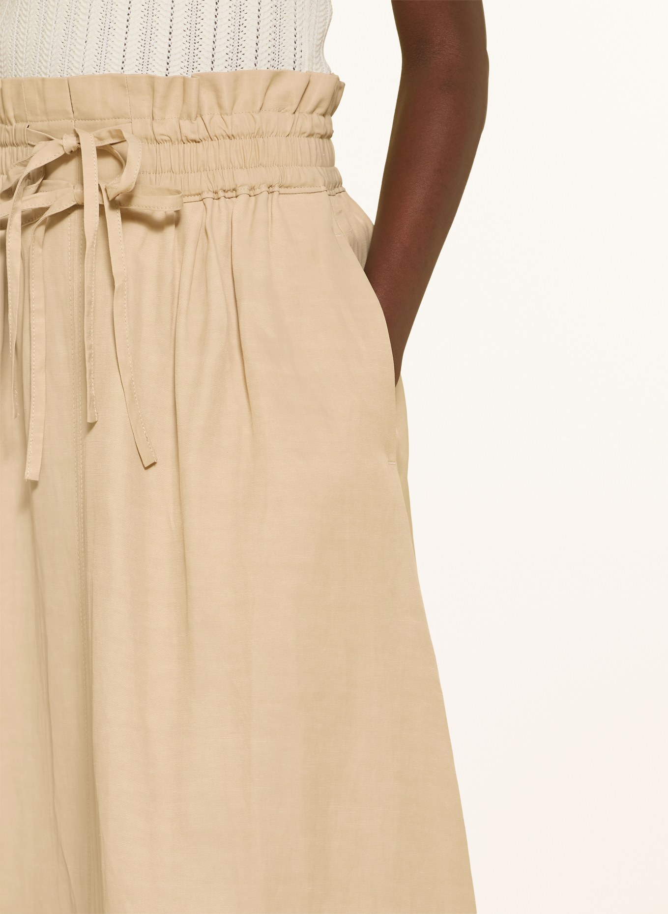 BOSS Sukně VAKOLA s volánky: BÉŽOVÁ