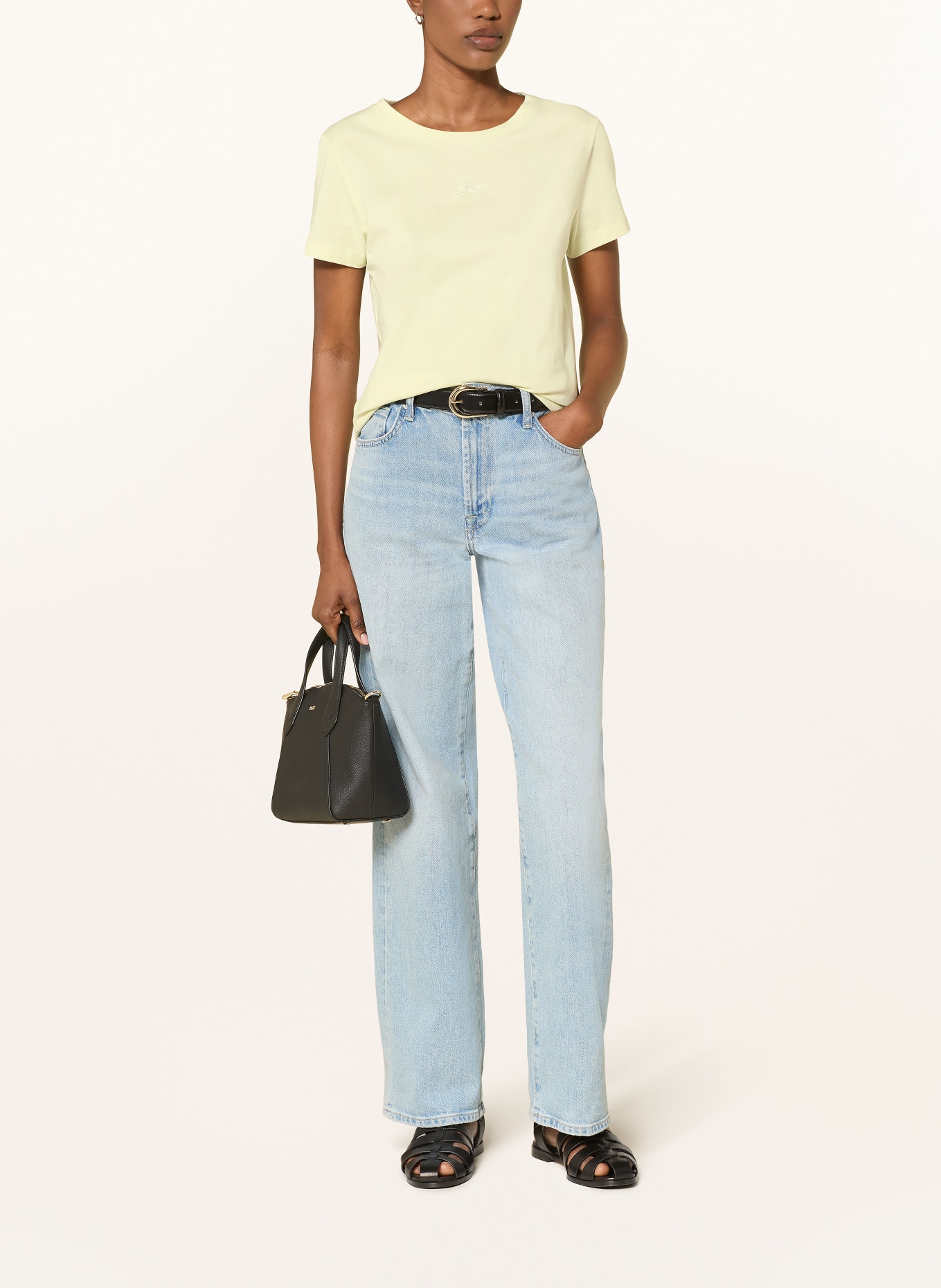 BOSS Tričko ELOVE: TMAVĚ ŽLUTÁ