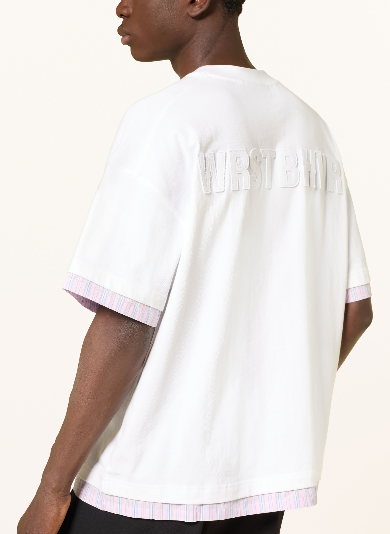 WRSTBHVR T-Shirt WESTO: WEISS / ROSA / HELLBLAU
