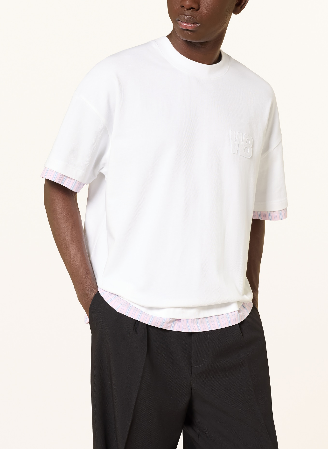 WRSTBHVR T-Shirt WESTO: WEISS / ROSA / HELLBLAU