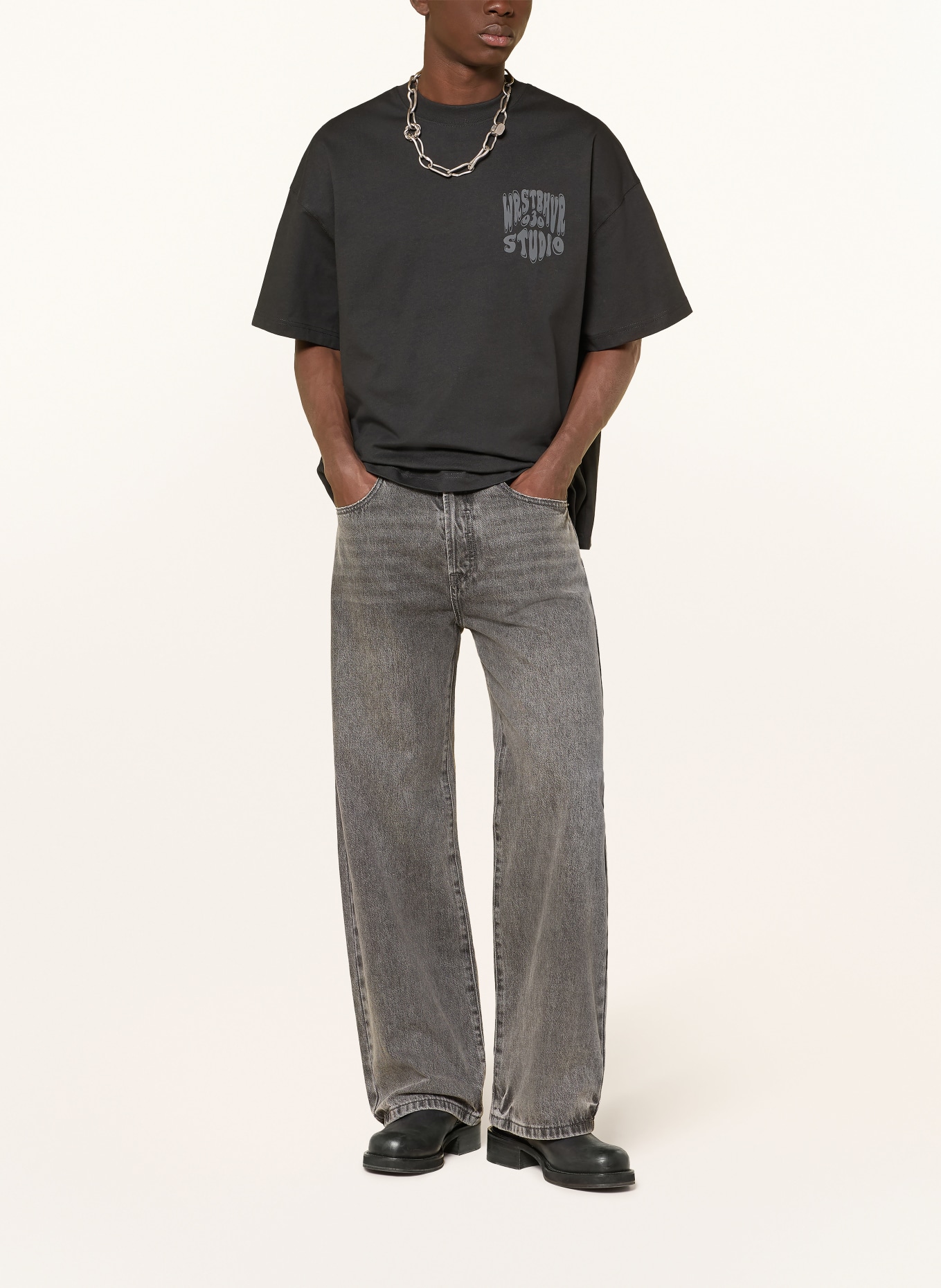 WRSTBHVR Tričko FLYNN: ČERNÁ / ŠEDÁ