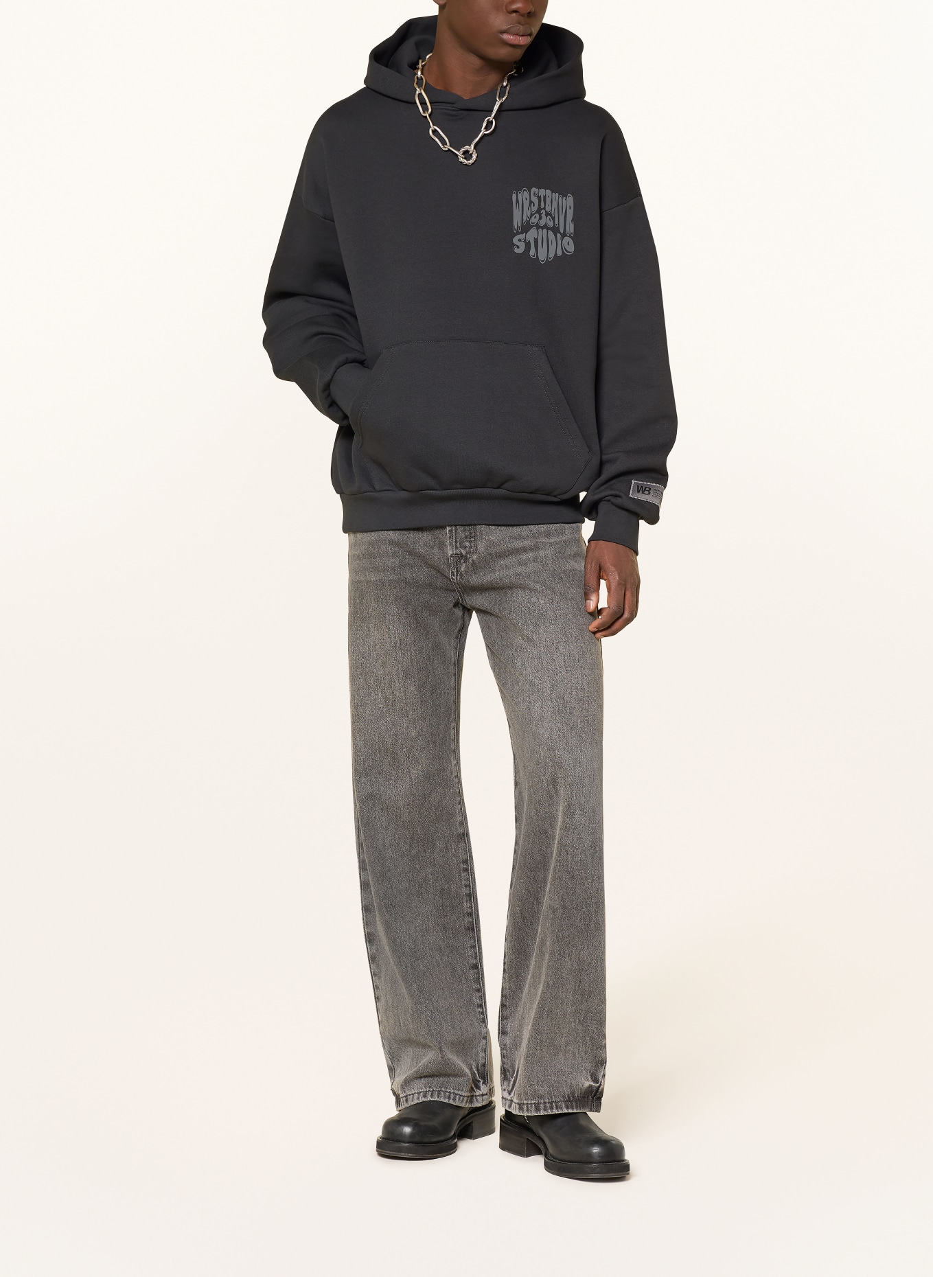 WRSTBHVR Hoodie FLYNN: SCHWARZ / GRAU