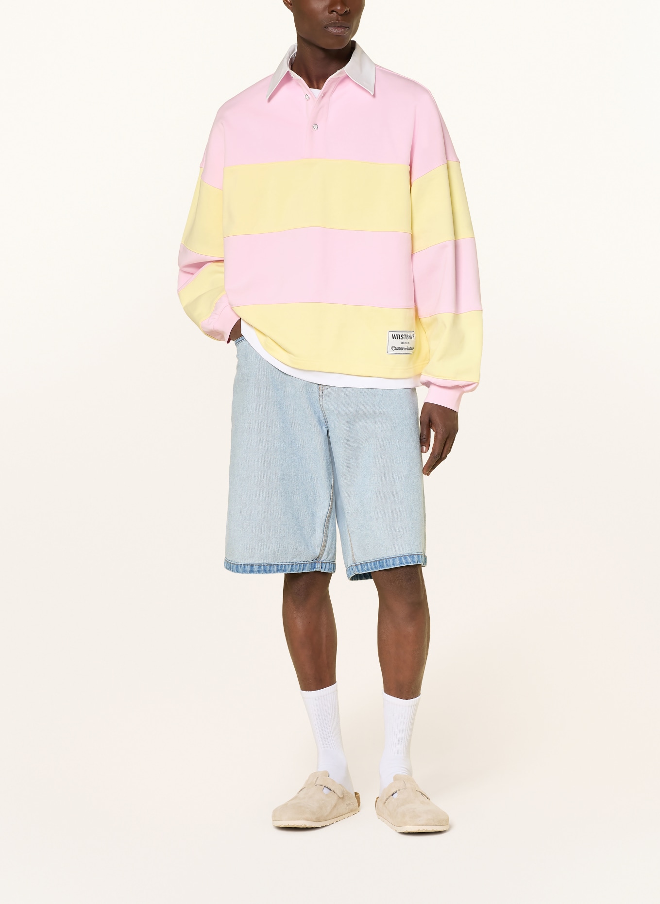 WRSTBHVR Rugbyové tričko GERI: RŮŽOVÁ / ŽLUTÁ