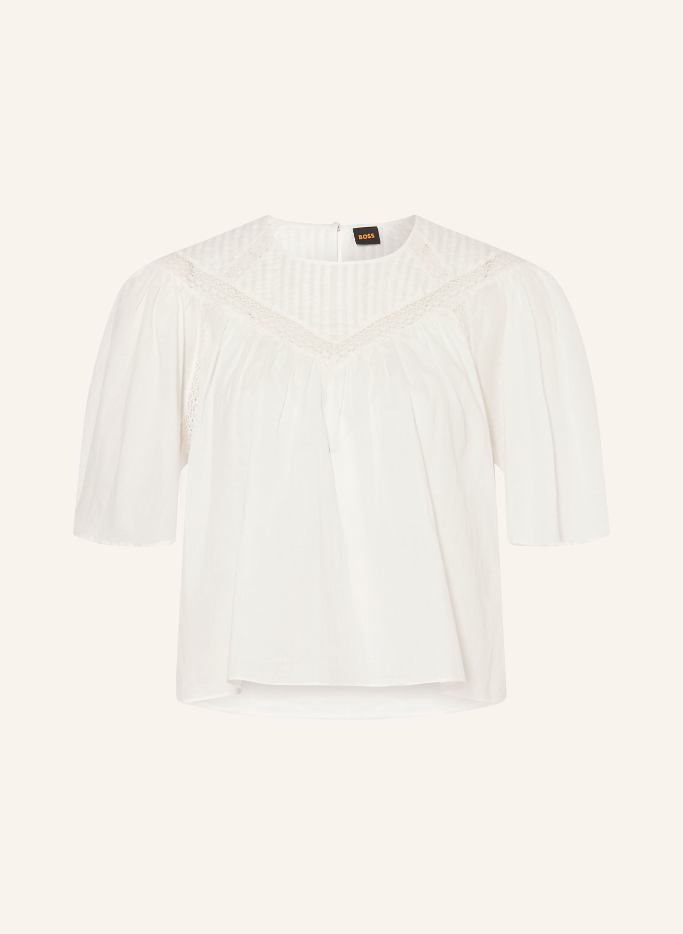 BOSS Blusenshirt BENZY mit Spitze: WEISS